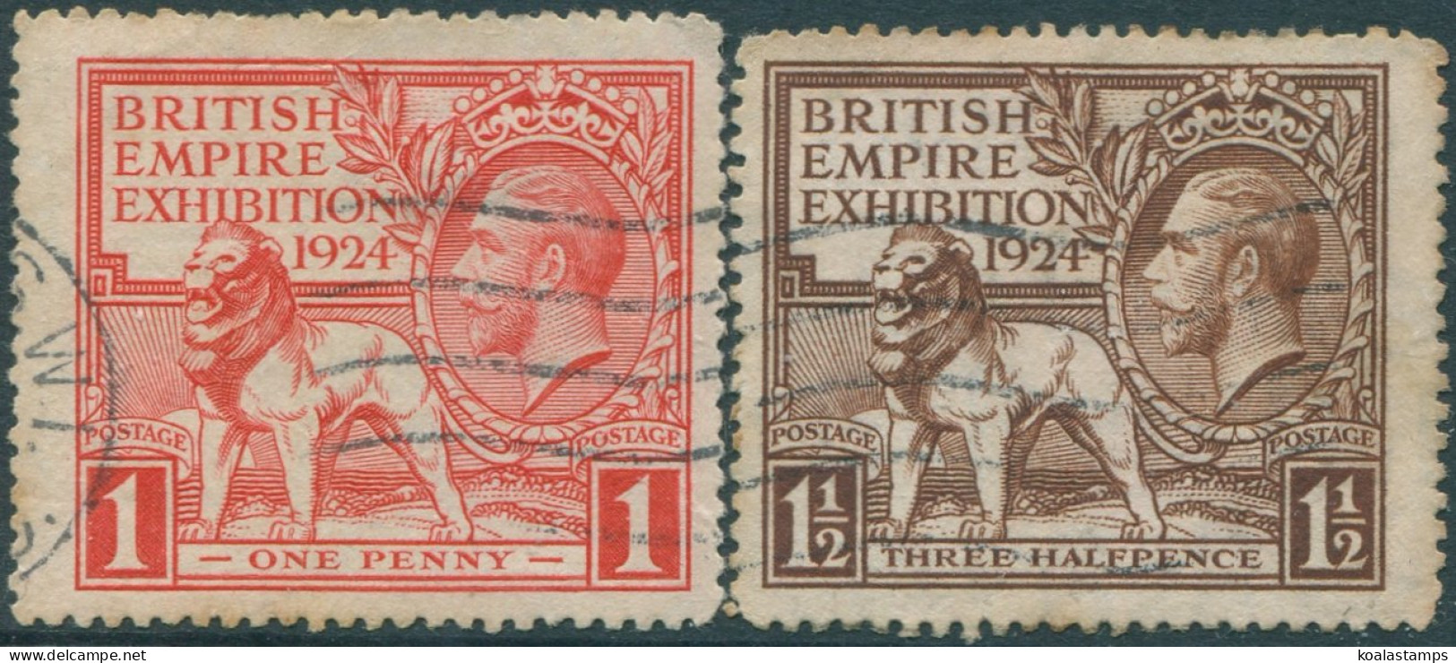 Great Britain 1924 SG430-431 Exhibition Set KGV FU (amd) - Unclassified
