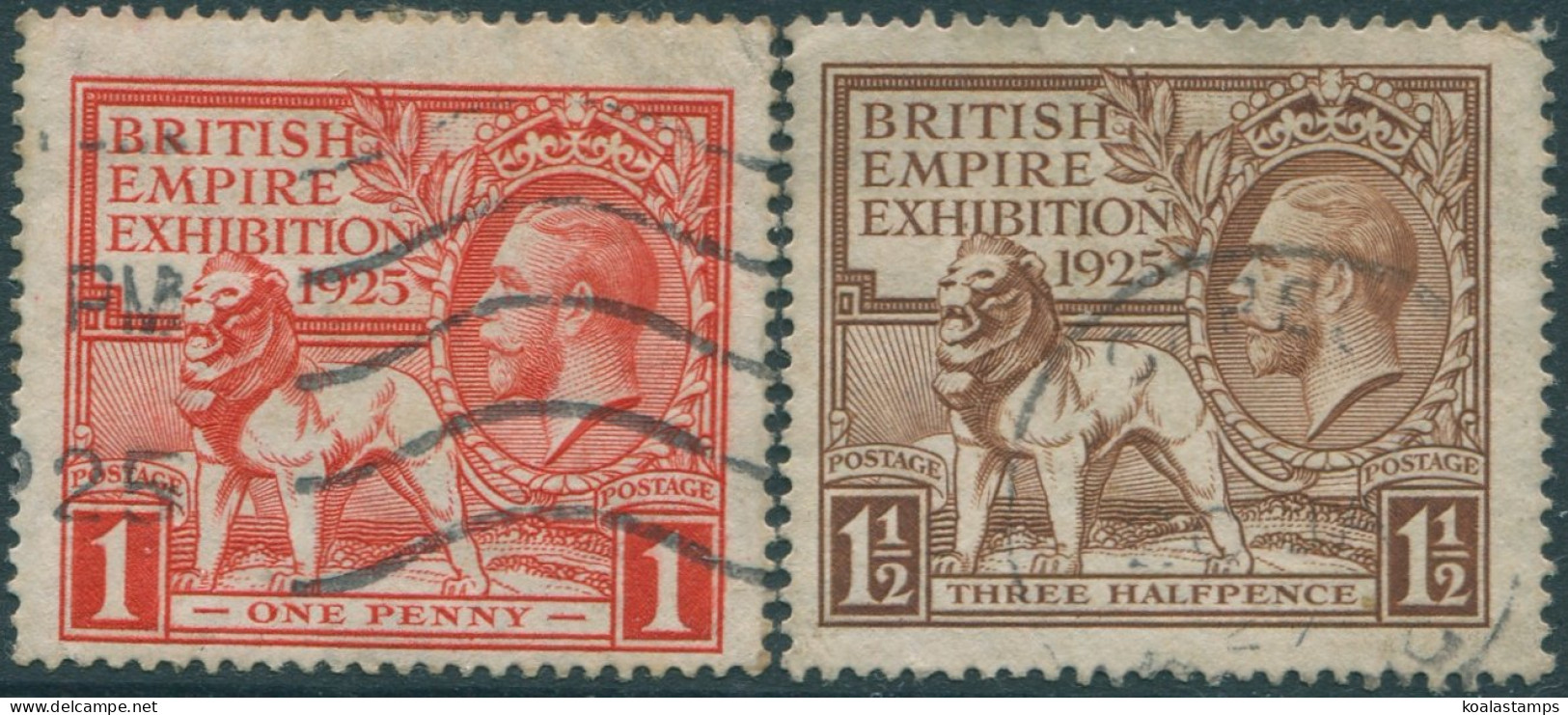 Great Britain 1925 SG432-433 Exhibition Set KGV FU (amd) - Unclassified