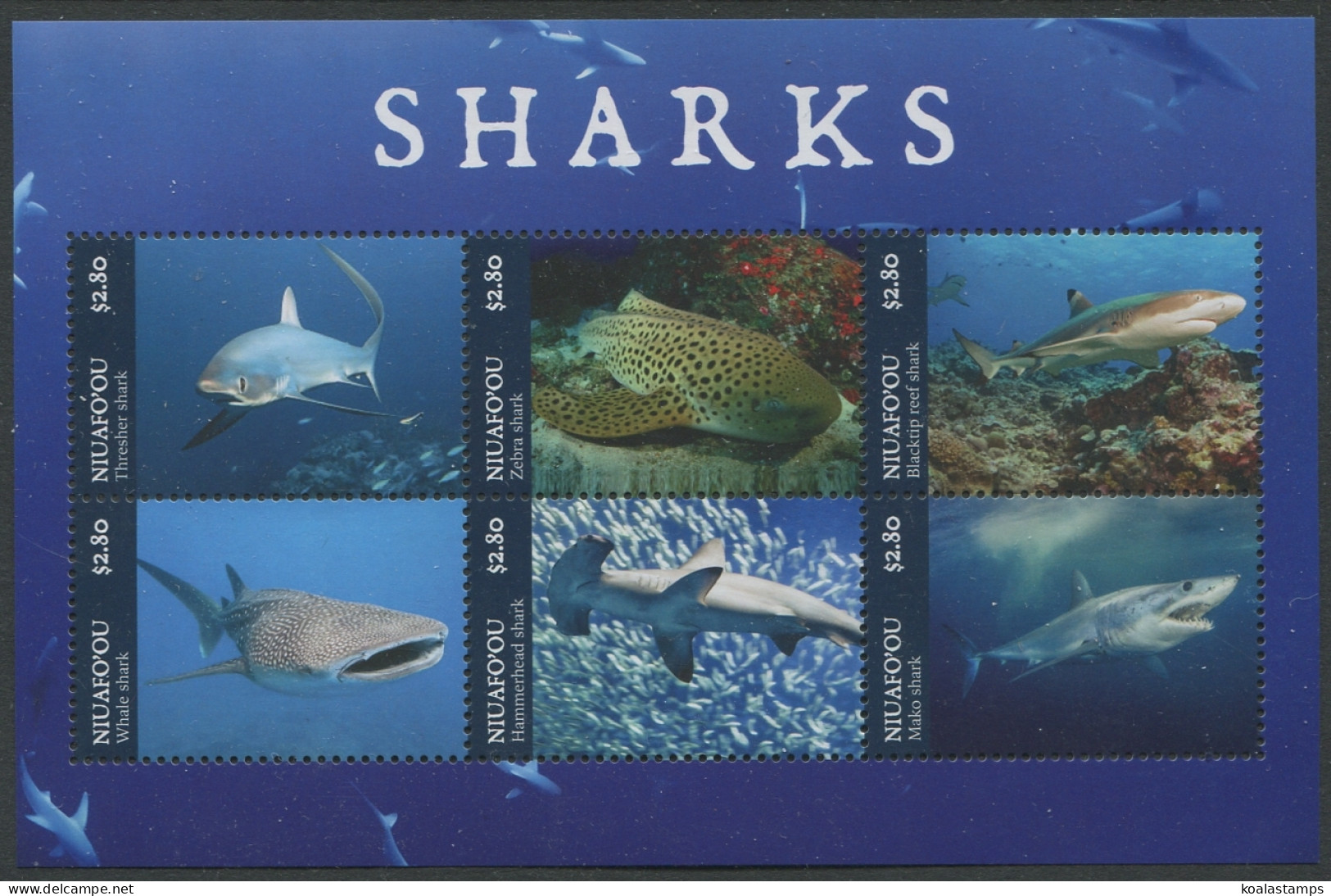 Niuafo'ou 2019 SG486 Sharks MS MNH - Tonga (1970-...)