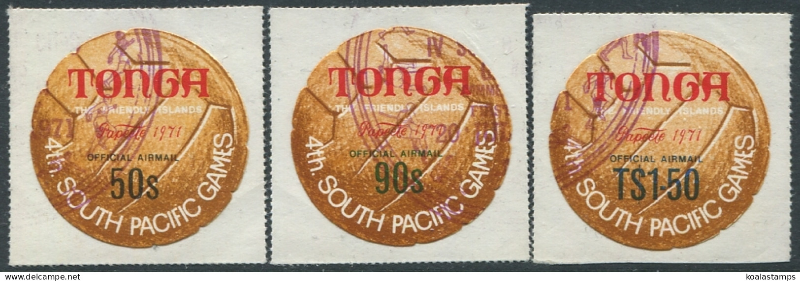 Tonga Official 1971 SGO67-O69 Fourth South Pacific Games Tahiti Set FU - Tonga (1970-...)