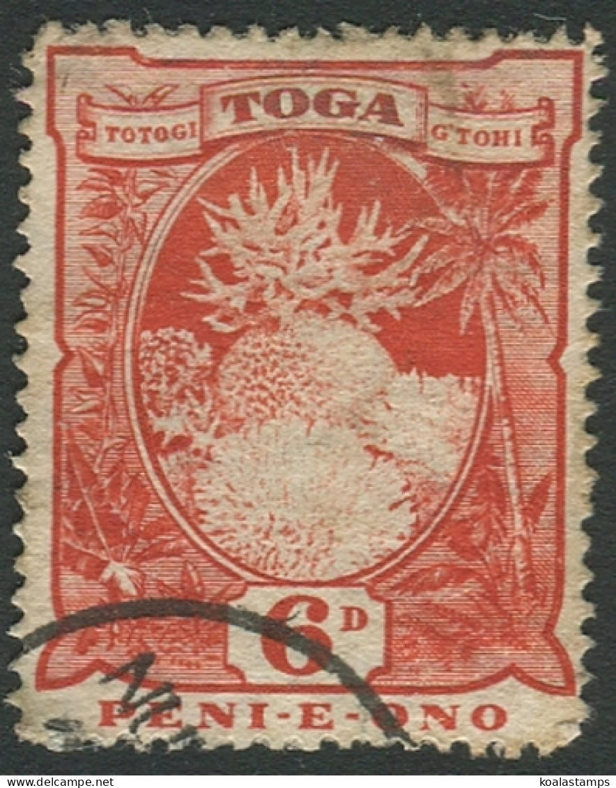 Tonga 1897 SG47a 6d Coral #1 FU - Tonga (1970-...)