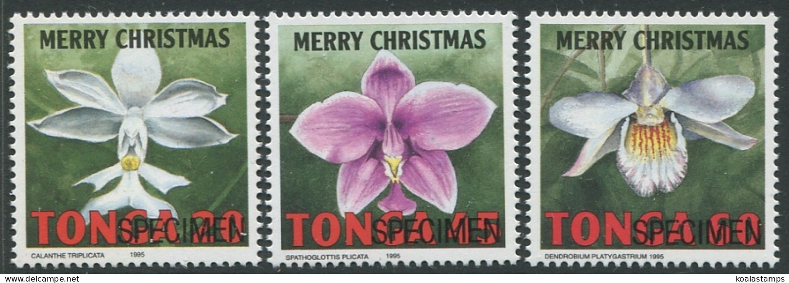 Tonga 1995 SG1329-1332 Merry Christmas Flowers SPECIMEN (3) MNH - Tonga (1970-...)