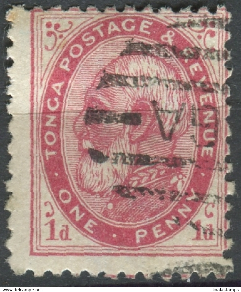 Tonga 1886 SG1b 1d King George I #7 FU - Tonga (1970-...)