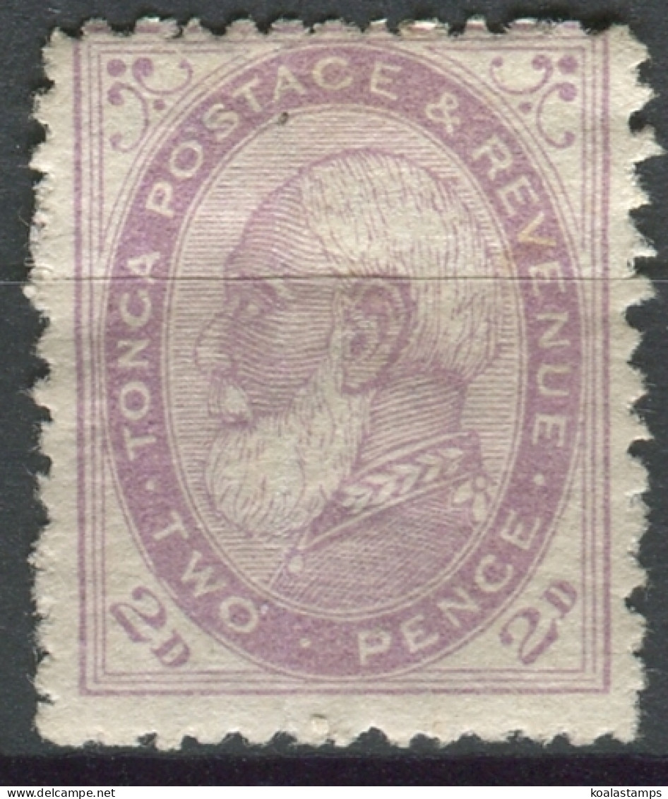 Tonga 1886 SG2 2d Violet King George I #1 MH - Tonga (1970-...)