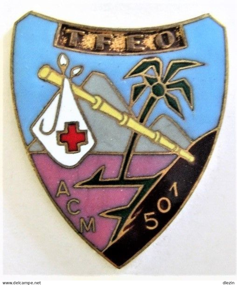 ACM 501. TFEO. Antenne Chirurgicale Mobile 501. Troupes Françaises D'Extrême Orient. émail Grand Feu. Drago.578. - Services Médicaux