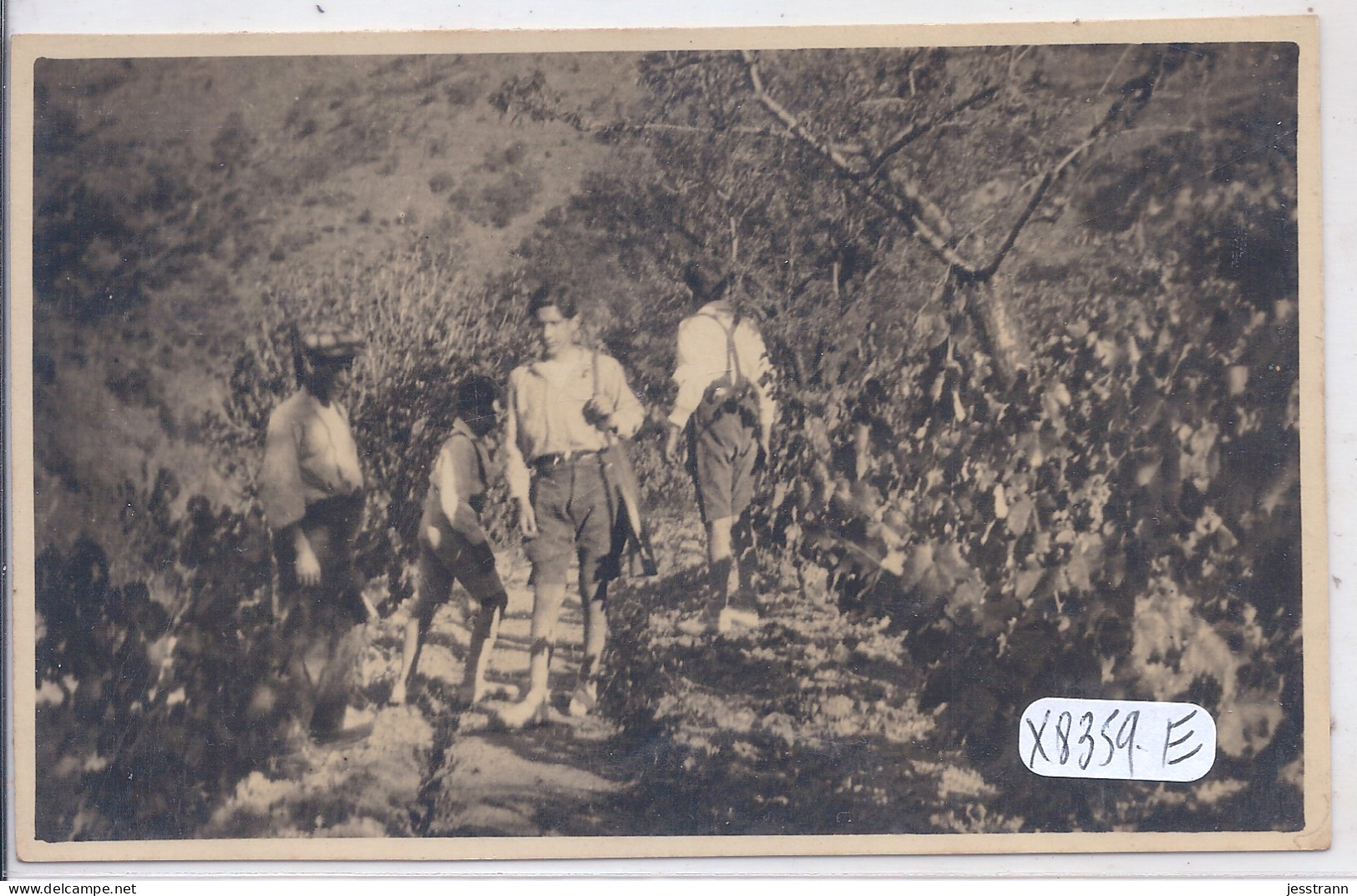 GRATALLOPS- CARTE-PHOTO- 1921- JEUNES CHASSEURS DANS LES SENTIERS - Tarragona