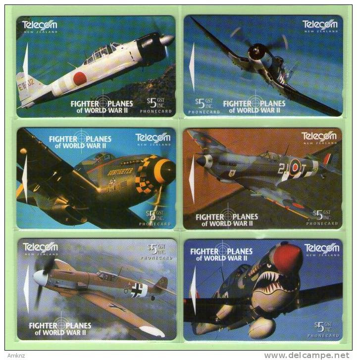 New Zealand - 1995 WWII Fighter Planes Set (6) - NZ-D-37/42 - Mint - Nouvelle-Zélande