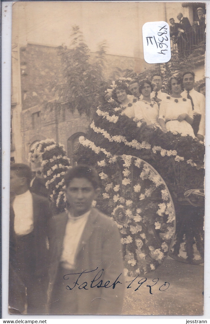 FALSET- CARTE-PHOTO- 1920- FIESTA SAN ANTONIO- CHAR - Tarragona