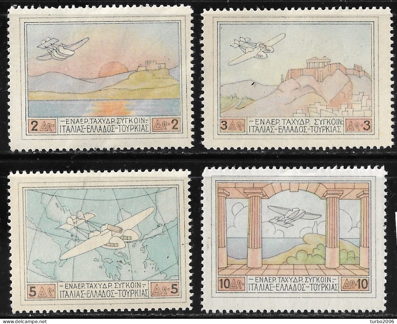 GREECE 1926 Airmail Patagonia Complete MH Set Vl. A 1 / 4 - Nuovi