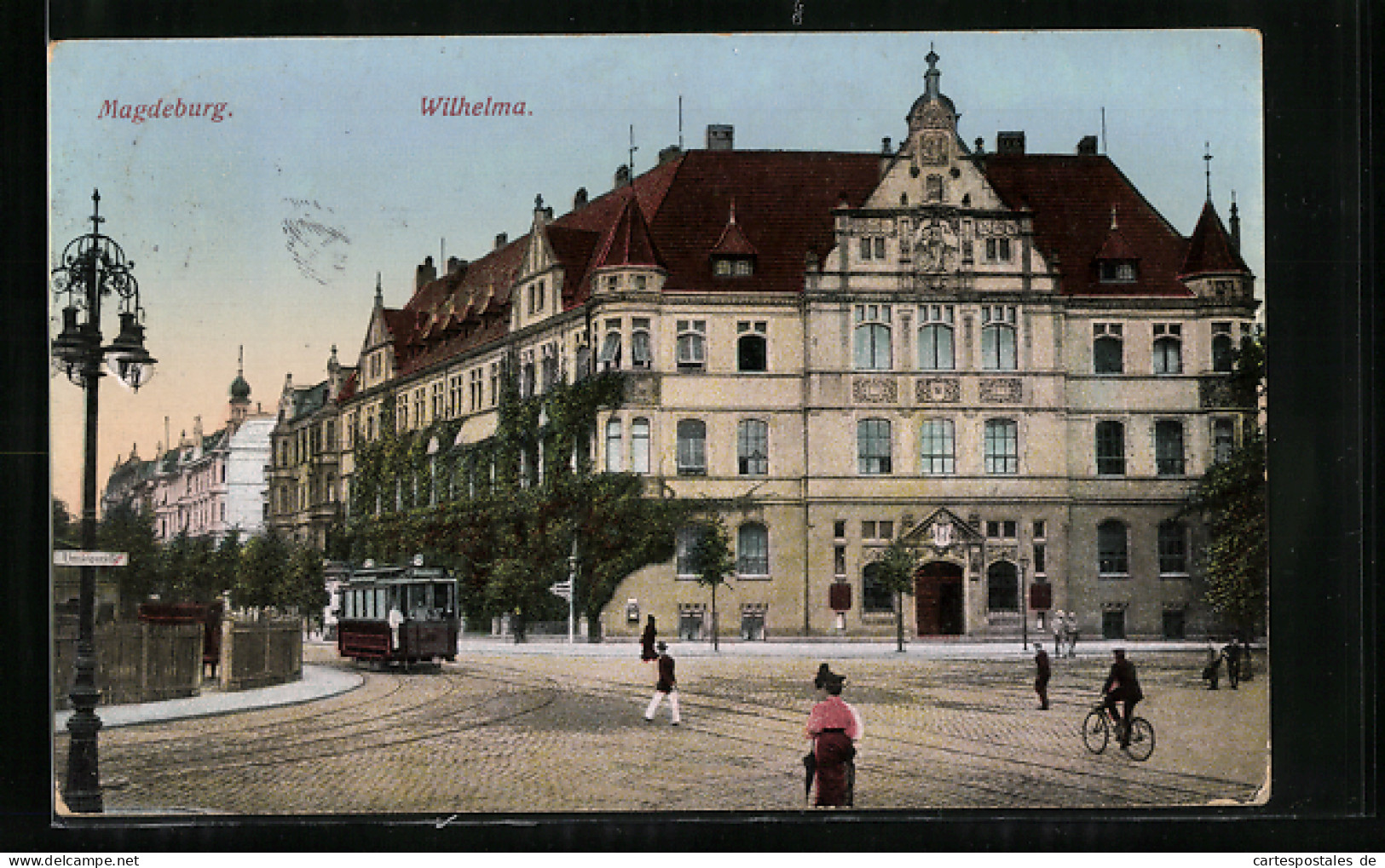 AK Magdeburg, Wilhelma, Strassenbahn  - Magdeburg