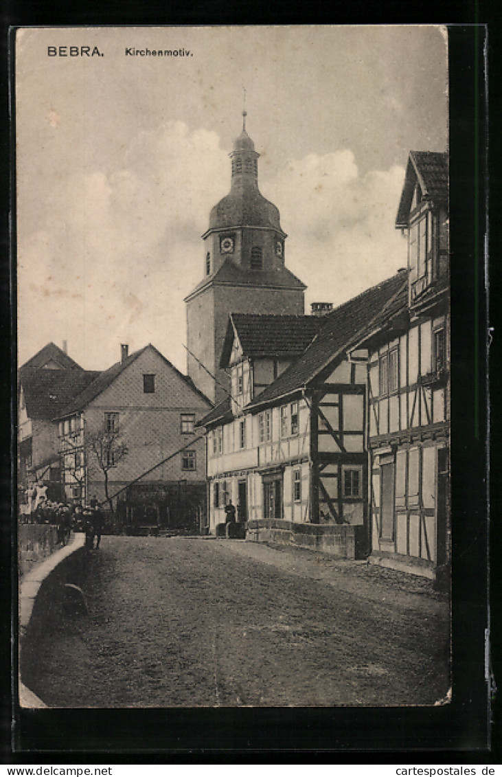 AK Bebra / Hessen, Strassenpartie Mit Kirche  - Bebra