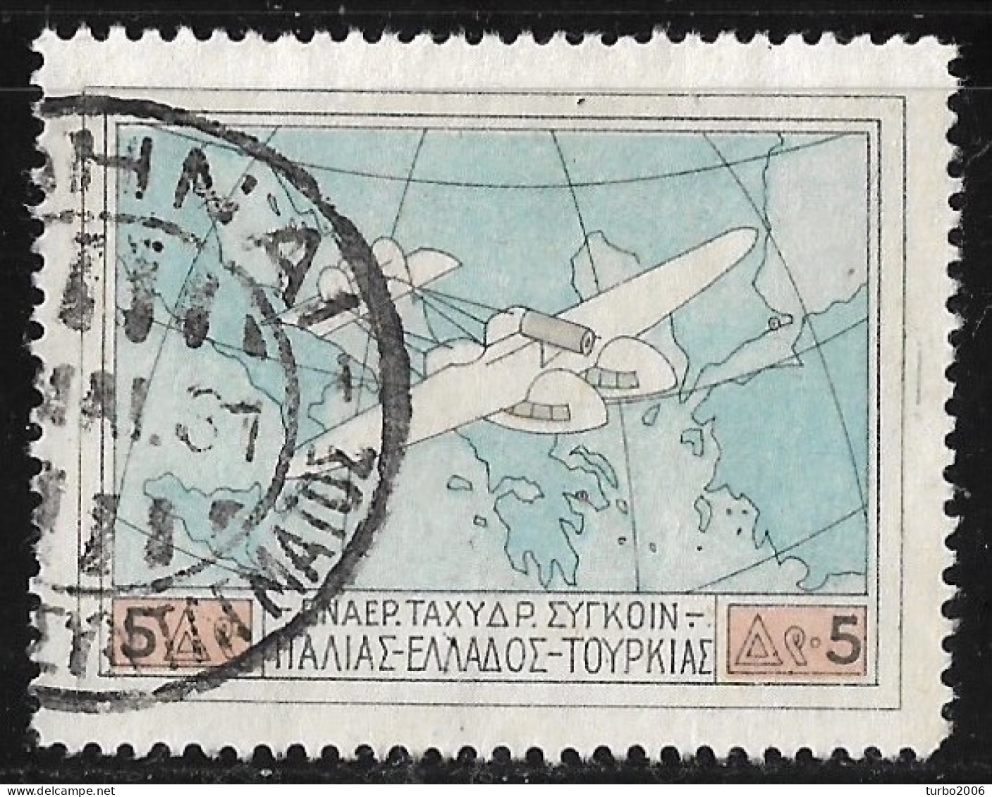 GREECE 1926 Airmail Patagonia 5 Dr. Vl. A 3 - Usados