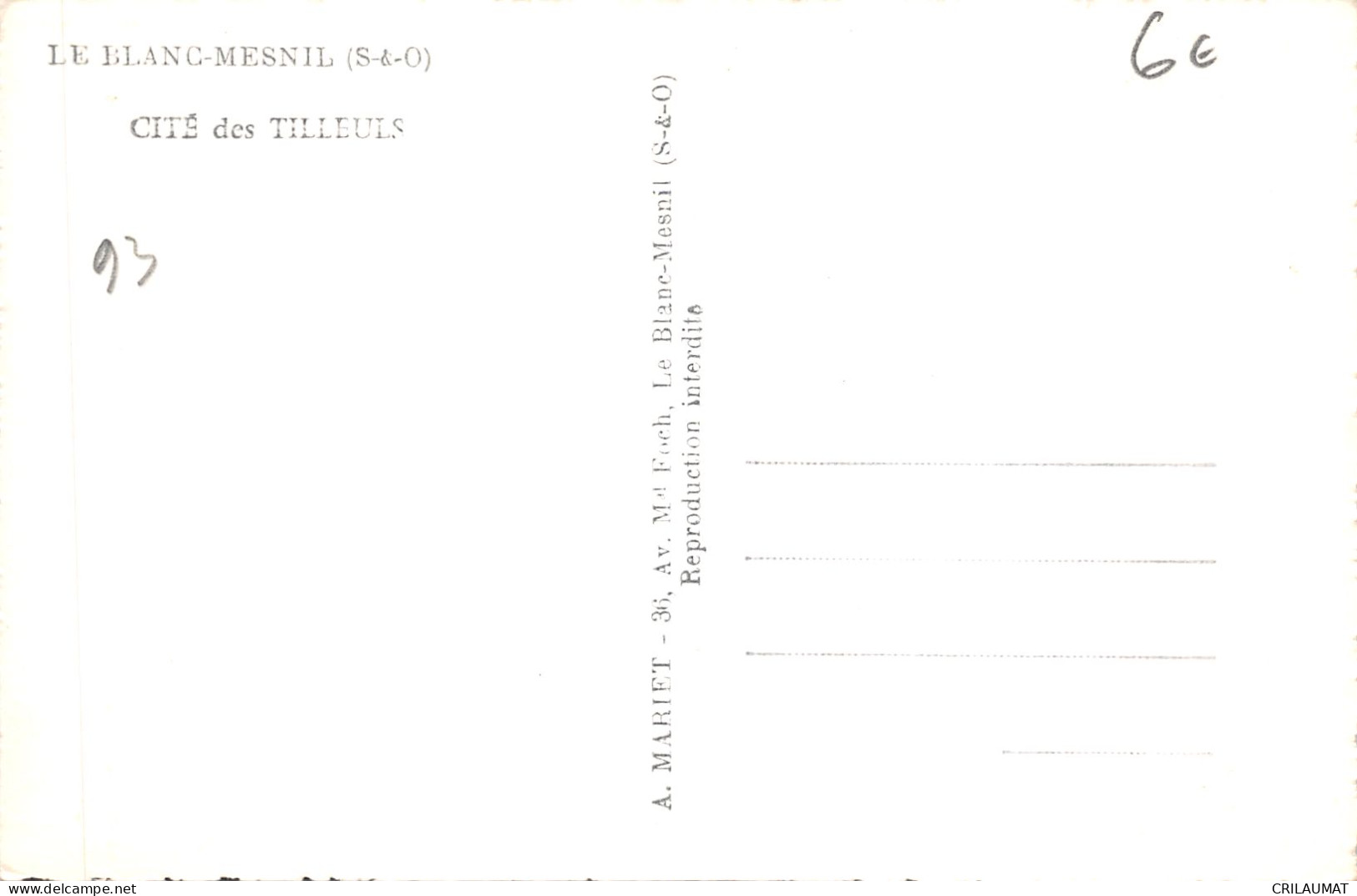 93-LE BLANC MESNIL-N°6042-A/0275 - Le Blanc-Mesnil