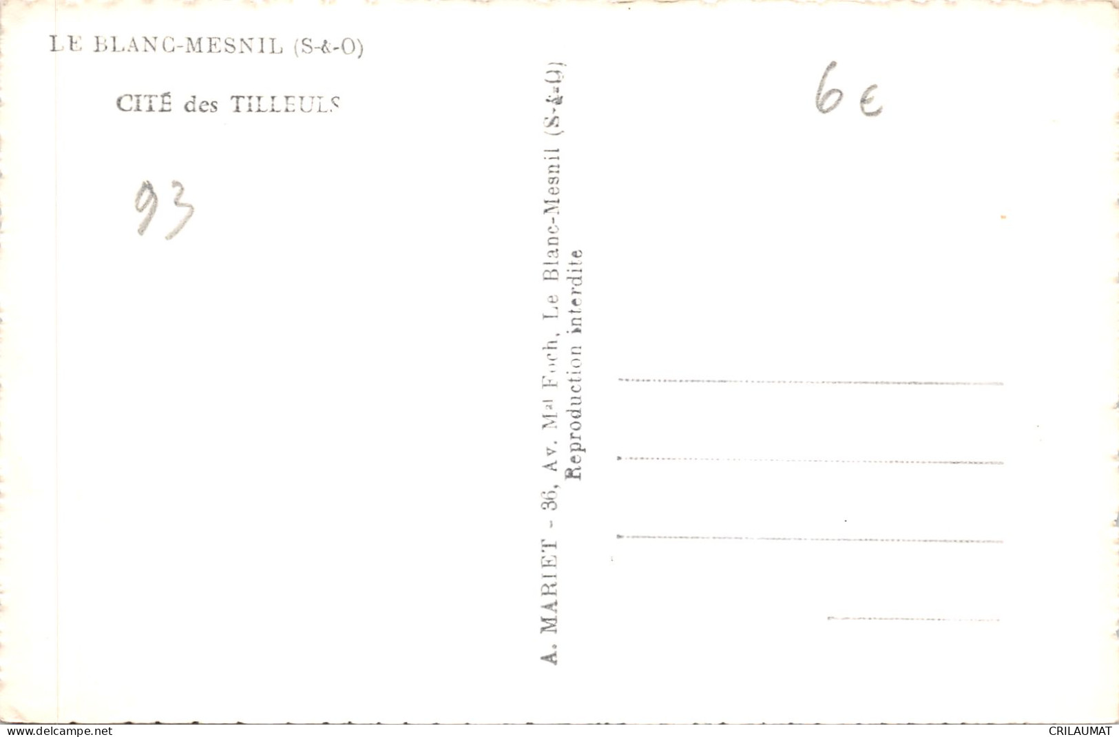 93-LE BLANC MESNIL-N°6042-A/0277 - Le Blanc-Mesnil