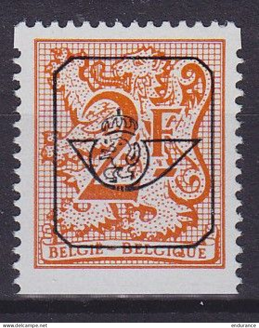 Préoblitéré Curiosité - PRE802P7-cu Chiffre Sur Lion Héraldique 2F Orange Gomme Bleue ** - Non Dentelé En Bas Et Manque  - Typo Precancels 1951-80 (Figure On Lion)