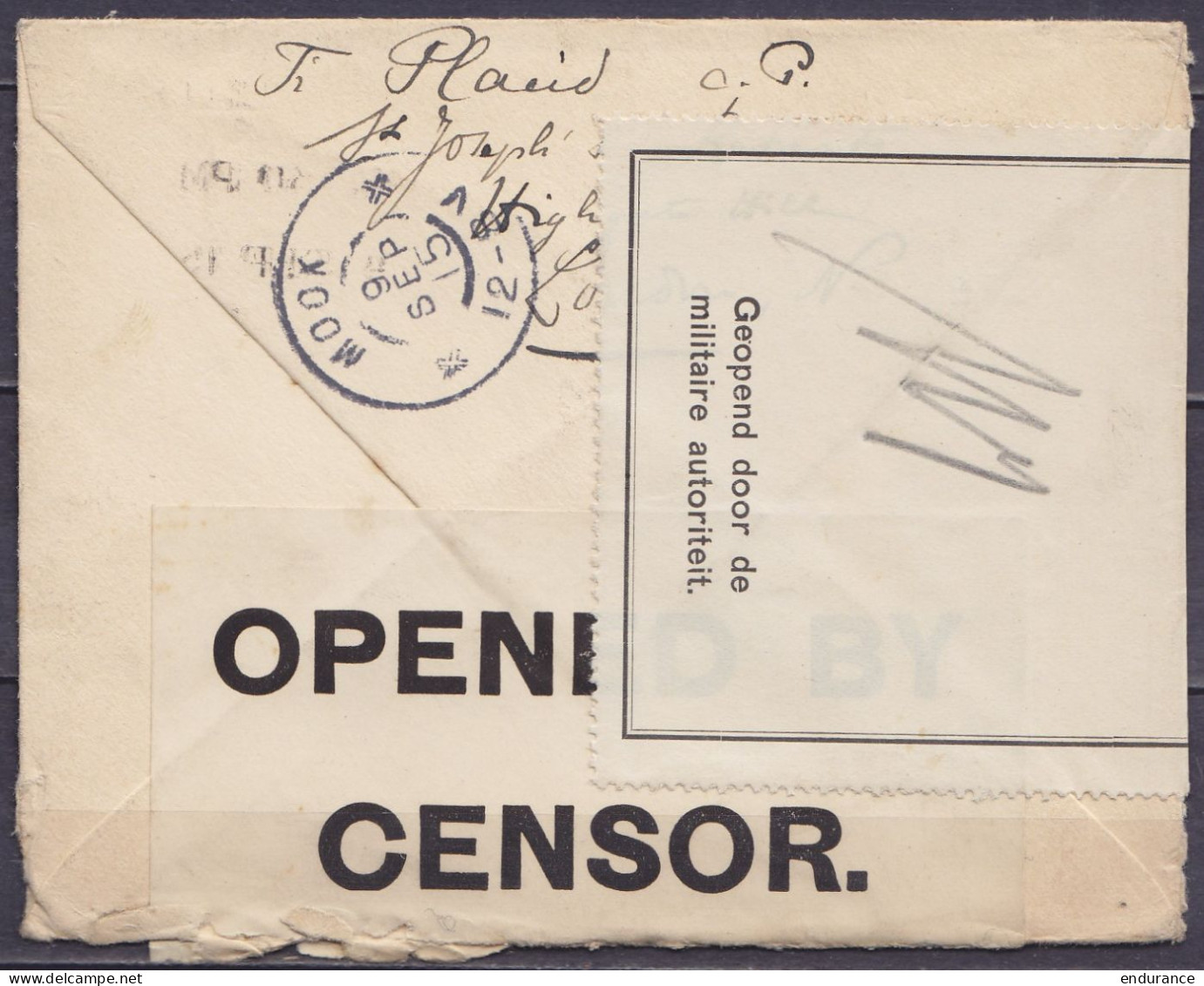 Grande Bretagne - Env, Affr. 2½d Flam. UPPER HOLLOWAY N./4 SEP 1915 Pour MOOK Hollande - Bandes Censures UK & Hollandais - Covers & Documents