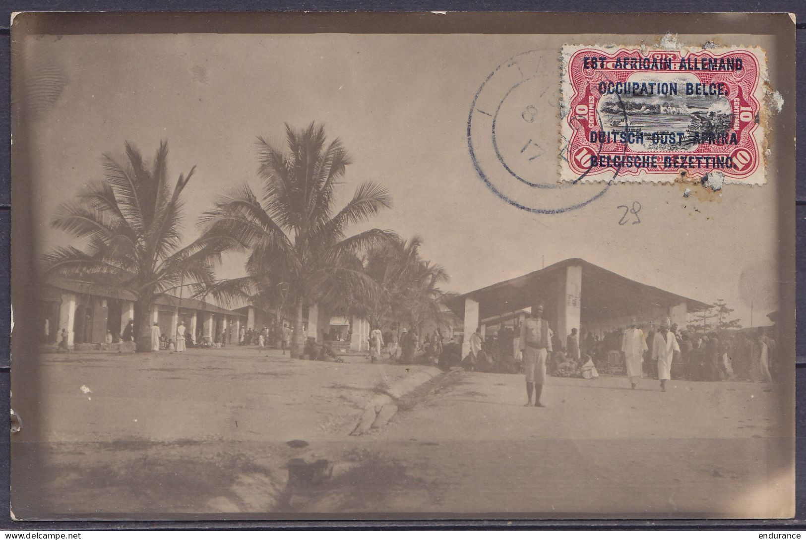 Ruanda-Urundi - Carte-photo Affr. N°29 Càd UK TABORA /8 FE 1917 Pour Commandant De La Section T.S.F. Du Tanganika à KIGO - Storia Postale