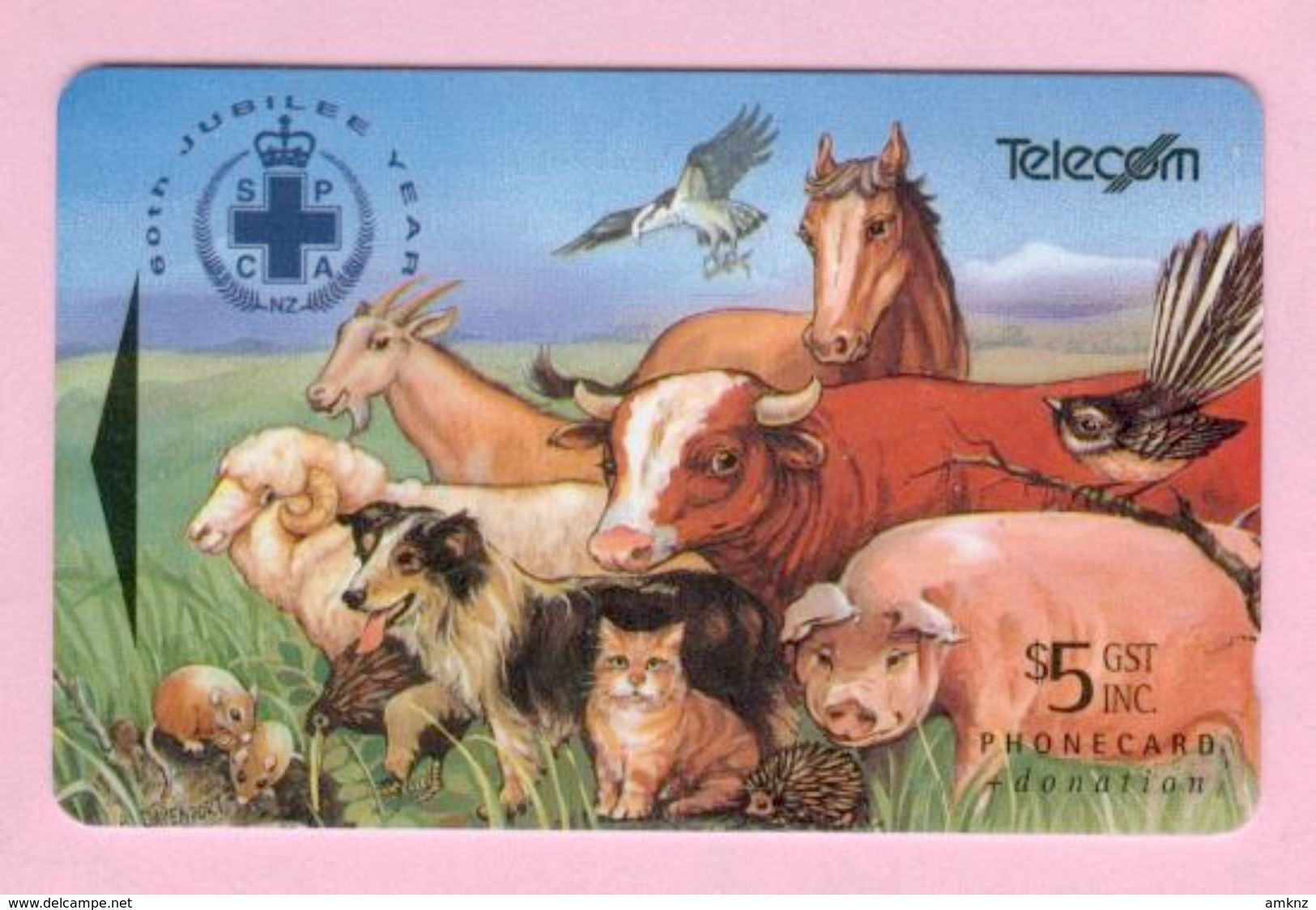 New Zealand - 1994 SPCA 60th Jubilee - $5 Animals - NZ-F-12 - Mint - Nieuw-Zeeland