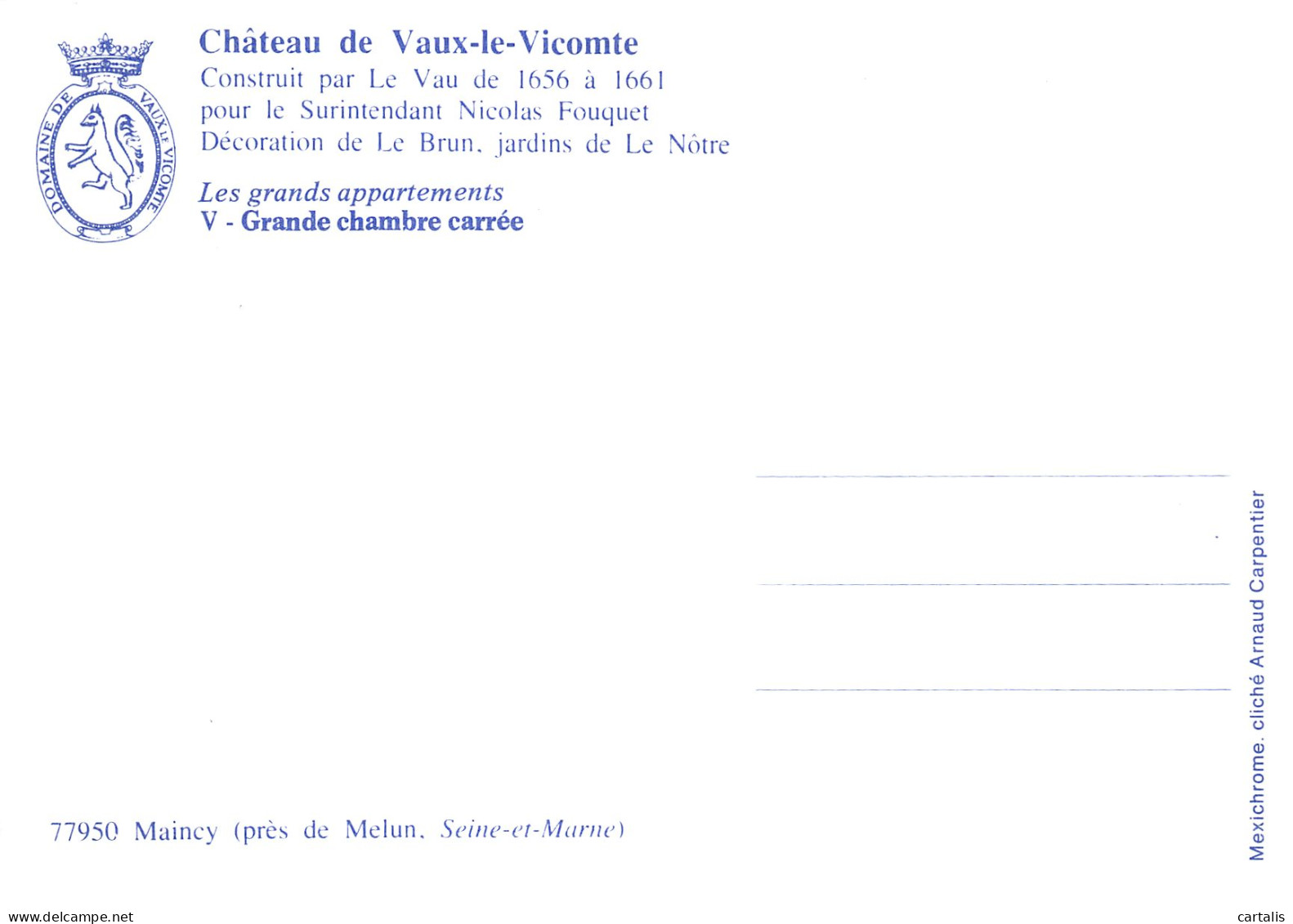 77-VAUX LE VICOMTE-N°4263-A/0163 - Vaux Le Vicomte