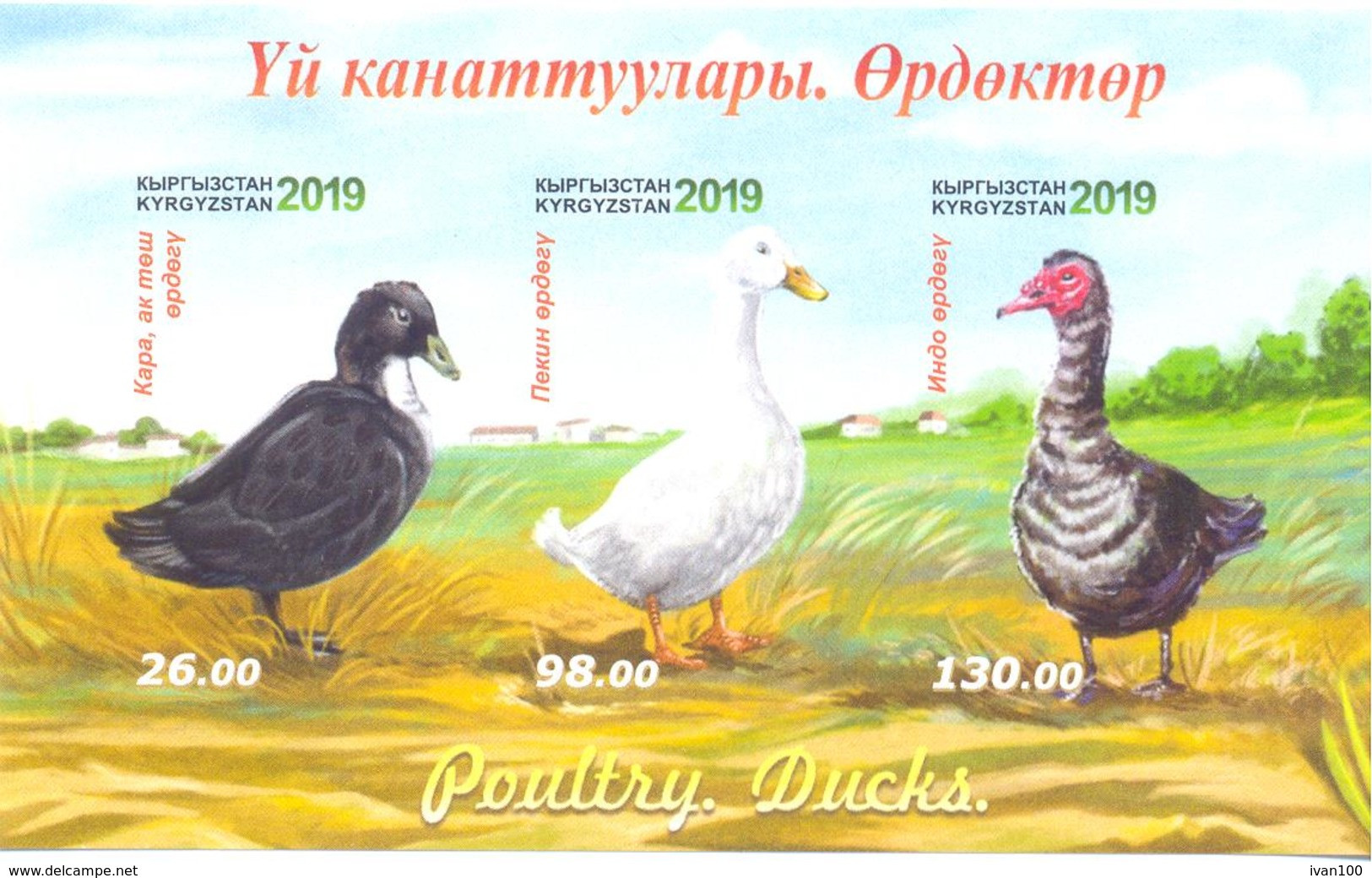 2019. Kyrgyzstan, Poultry, Ducks, S/s Imperforated, Mint/** - Kirgizië