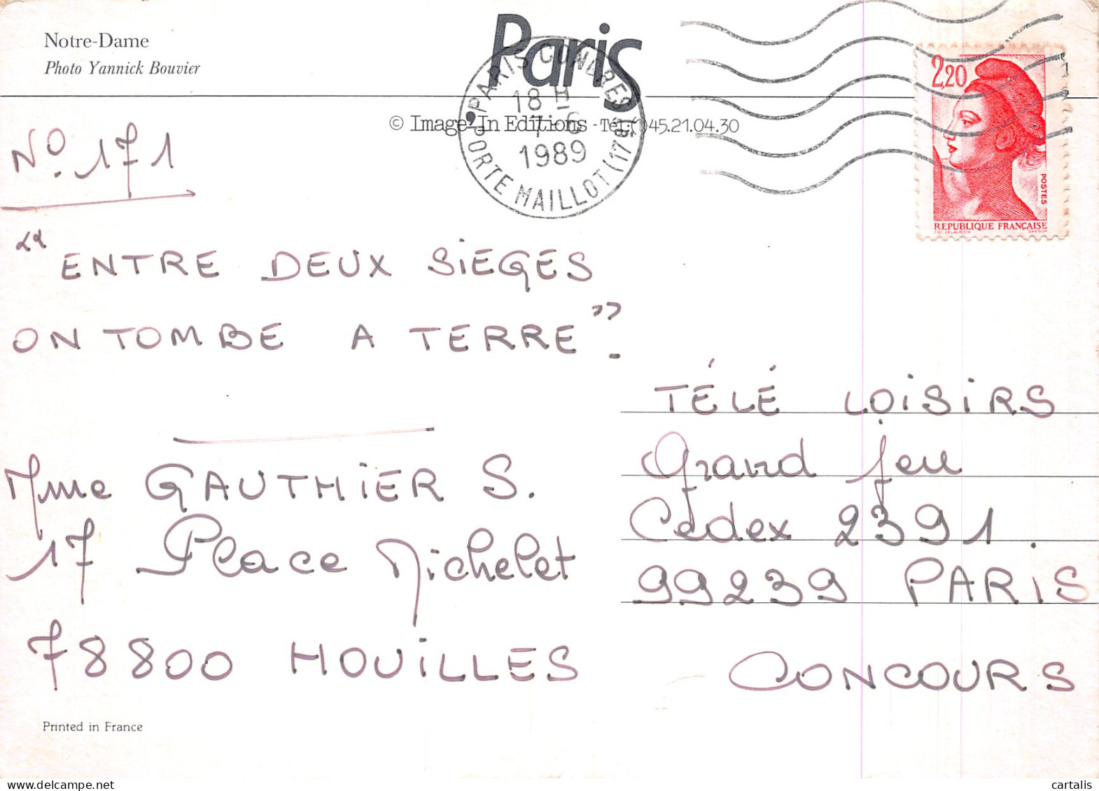 75-PARIS NOTRE DAME-N°4264-A/0159 - Notre Dame Von Paris