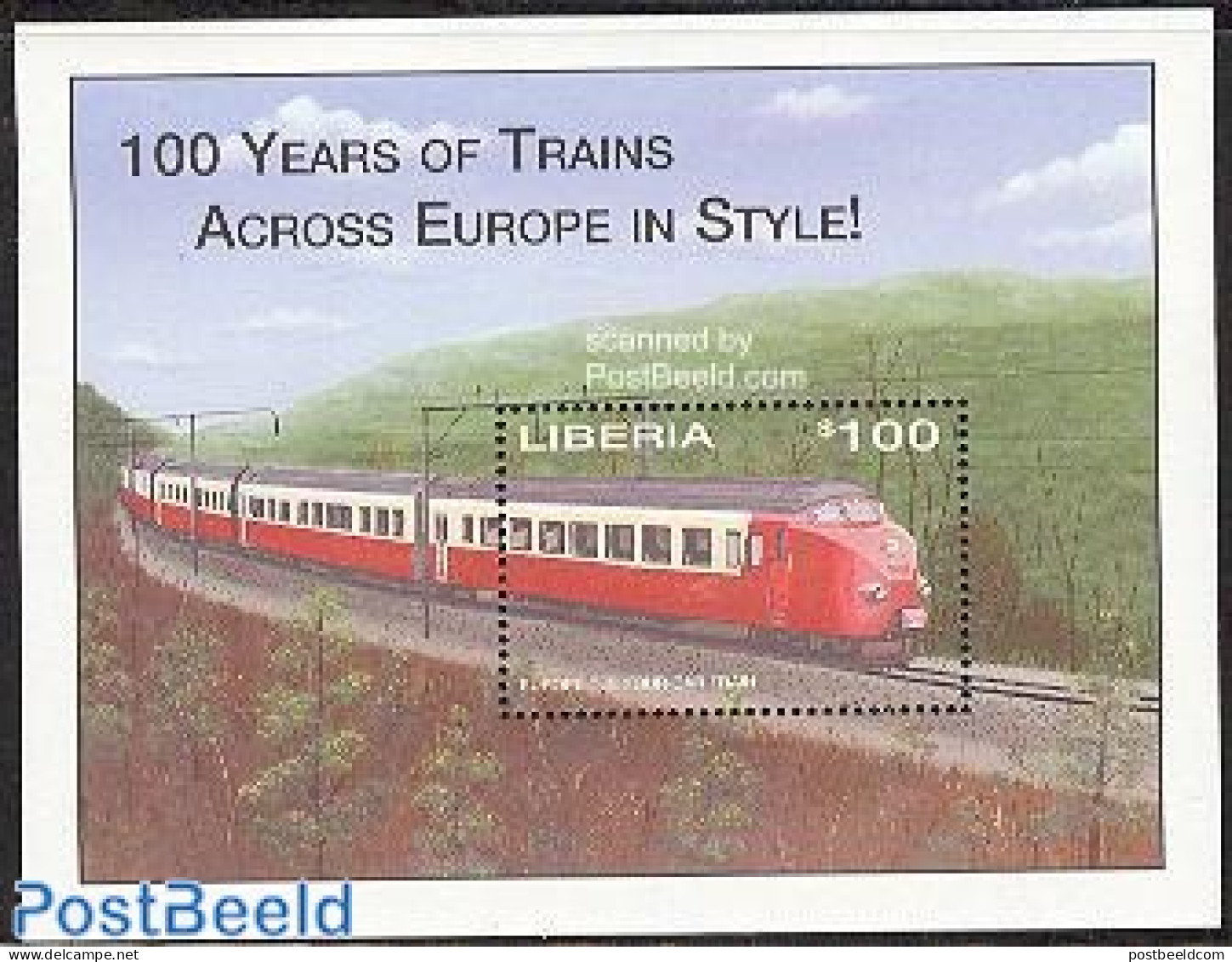 Liberia 2001 Europe TEE Train S/s, Mint NH, Transport - Railways - Treni