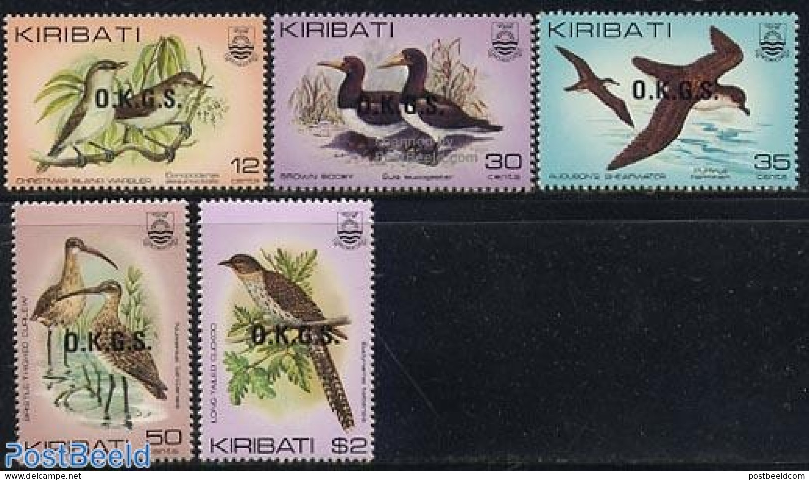 Kiribati 1983 On Service, Birds 5v, Mint NH, Nature - Birds - Kiribati (1979-...)