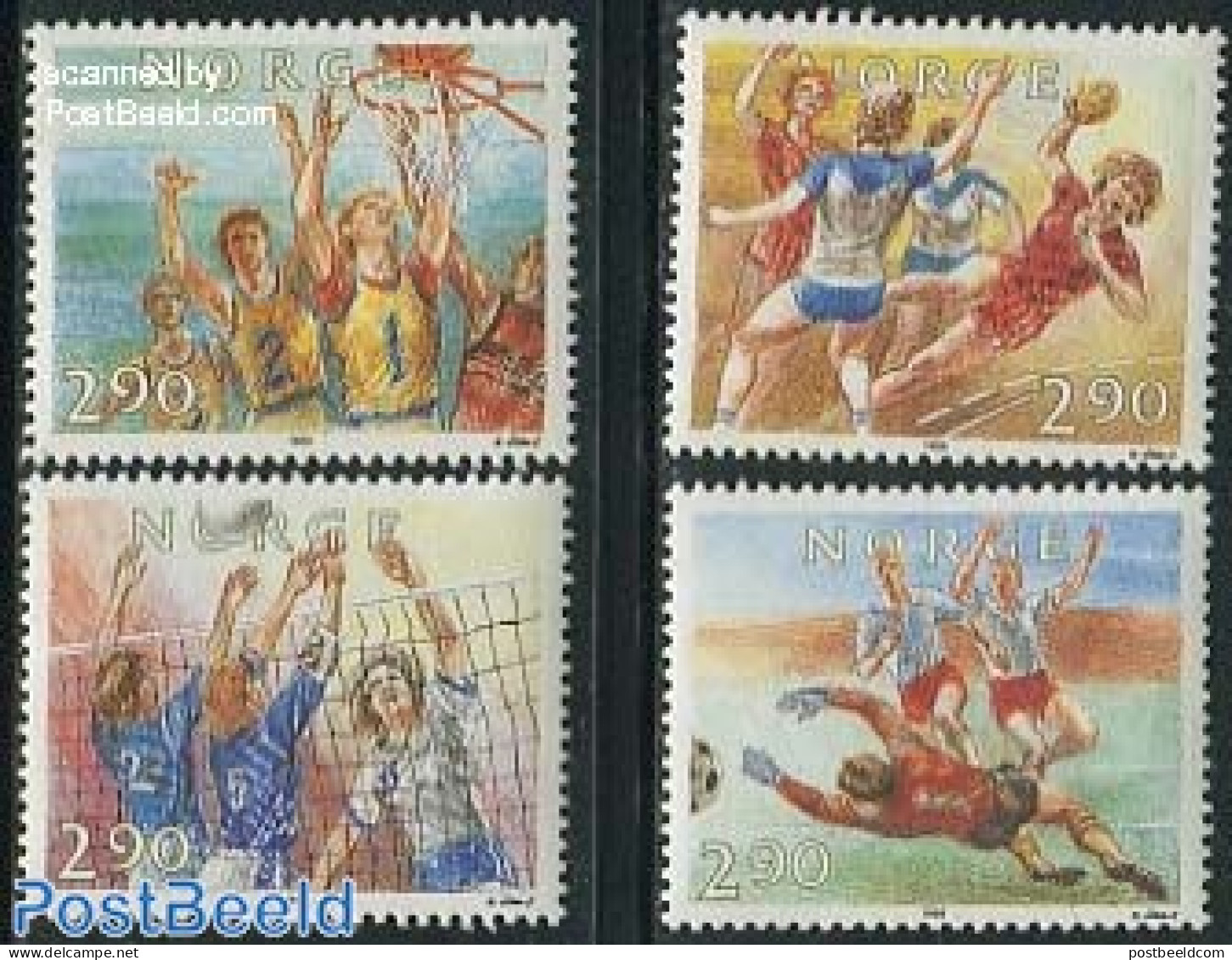 Norway 1988 Stamp Day 4v (from S/s), Mint NH, Sport - Basketball - Football - Handball - Sport (other And Mixed) - Vol.. - Nuovi