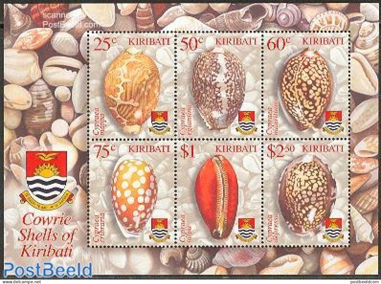 Kiribati 2003 Shells 6v M/s, Mint NH, Nature - Shells & Crustaceans - Vie Marine