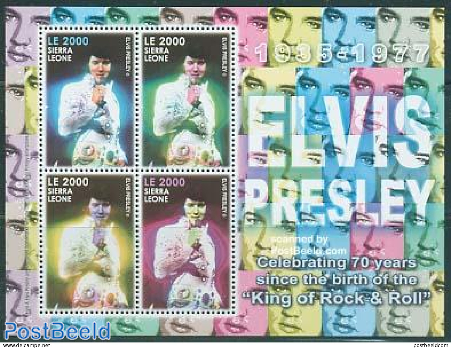 Sierra Leone 2005 Elvis Presley 4v M/s, Mint NH, Performance Art - Elvis Presley - Popular Music - Elvis Presley