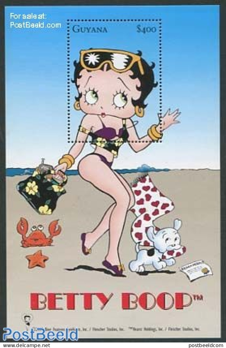 Guyana 2000 Betty Boop With Sunglasses S/s, Mint NH, Art - Comics (except Disney) - Fumetti