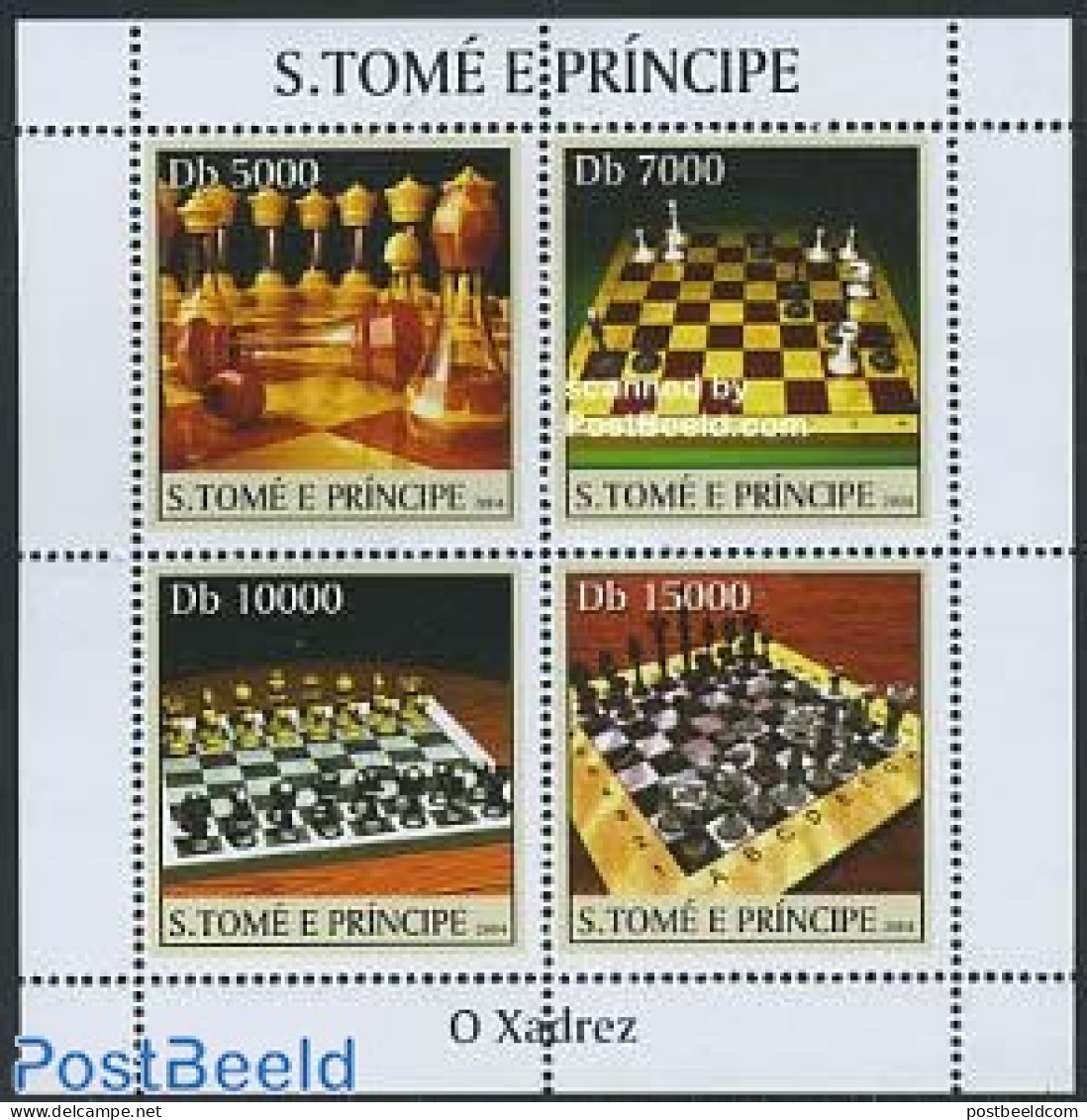 Sao Tome/Principe 2004 Chess 4v M/s, Mint NH, Sport - Chess - Schach