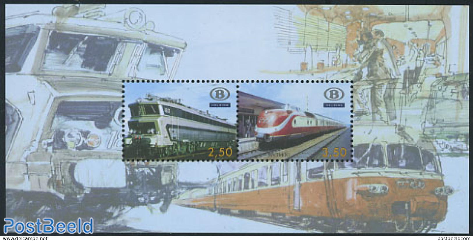 Belgium 2007 Railway Stamps S/s, Mint NH, Transport - Railways - Neufs