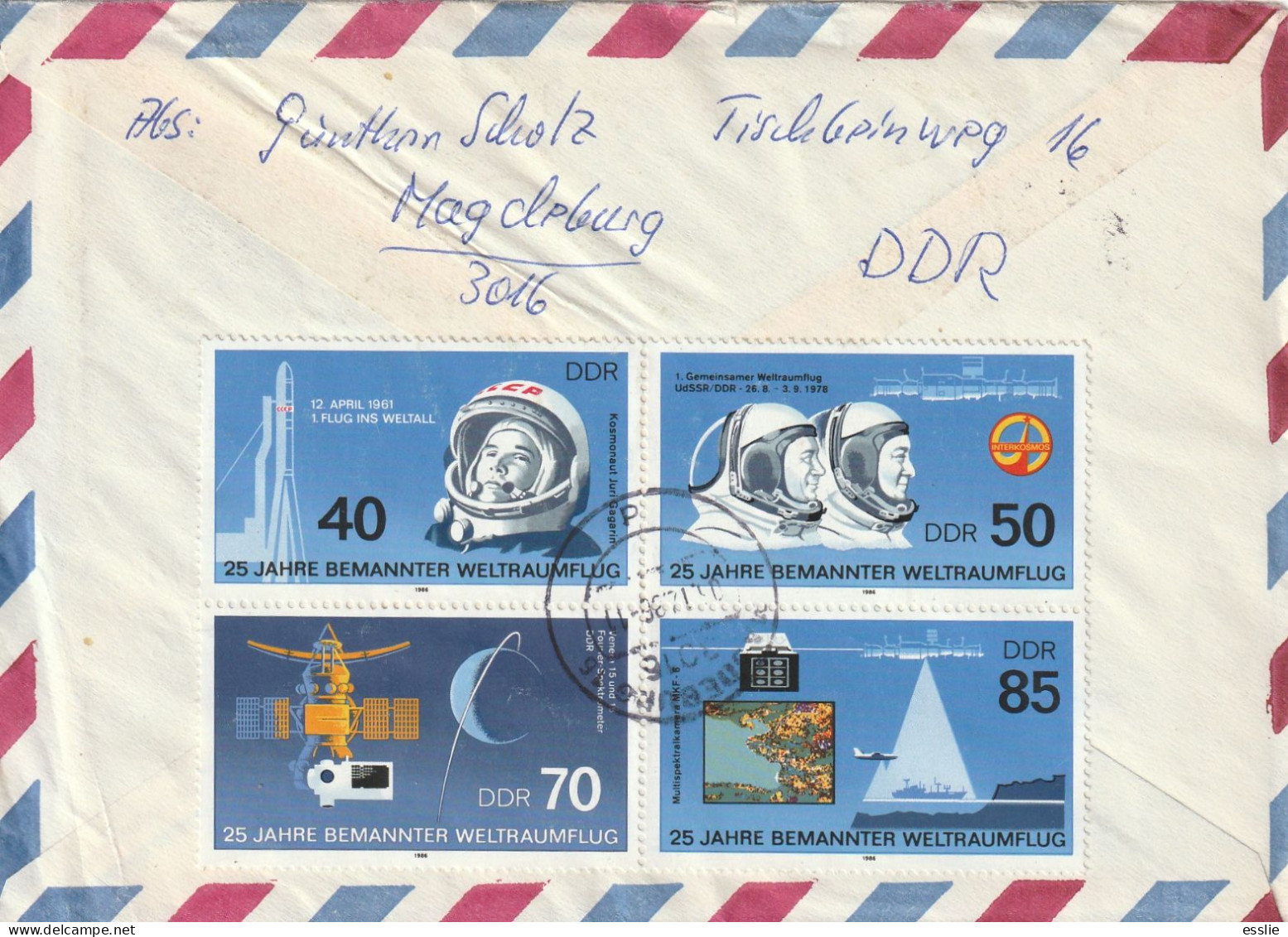 Germany DDR Cover Einschreiben Registered - 1986 - Dresden Zoo Manned Space Flight - Brieven En Documenten