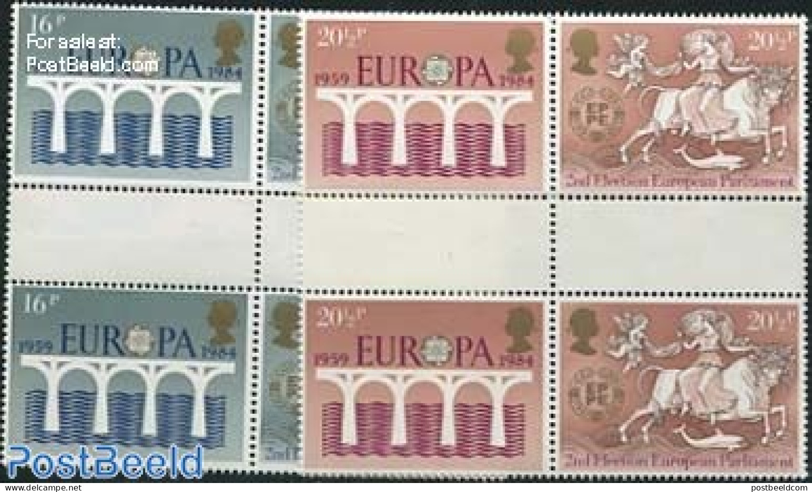 Great Britain 1984 Europa 2v, Gutter Pairs, Mint NH, History - Europa (cept) - Ongebruikt