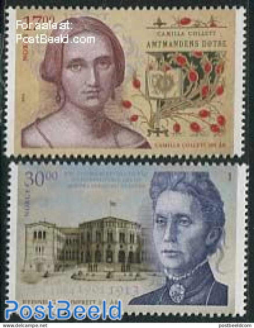 Norway 2013 Women 2v (Camilla Colett, Female Voting Rights), Mint NH, History - Women - Art - Authors - Unused Stamps