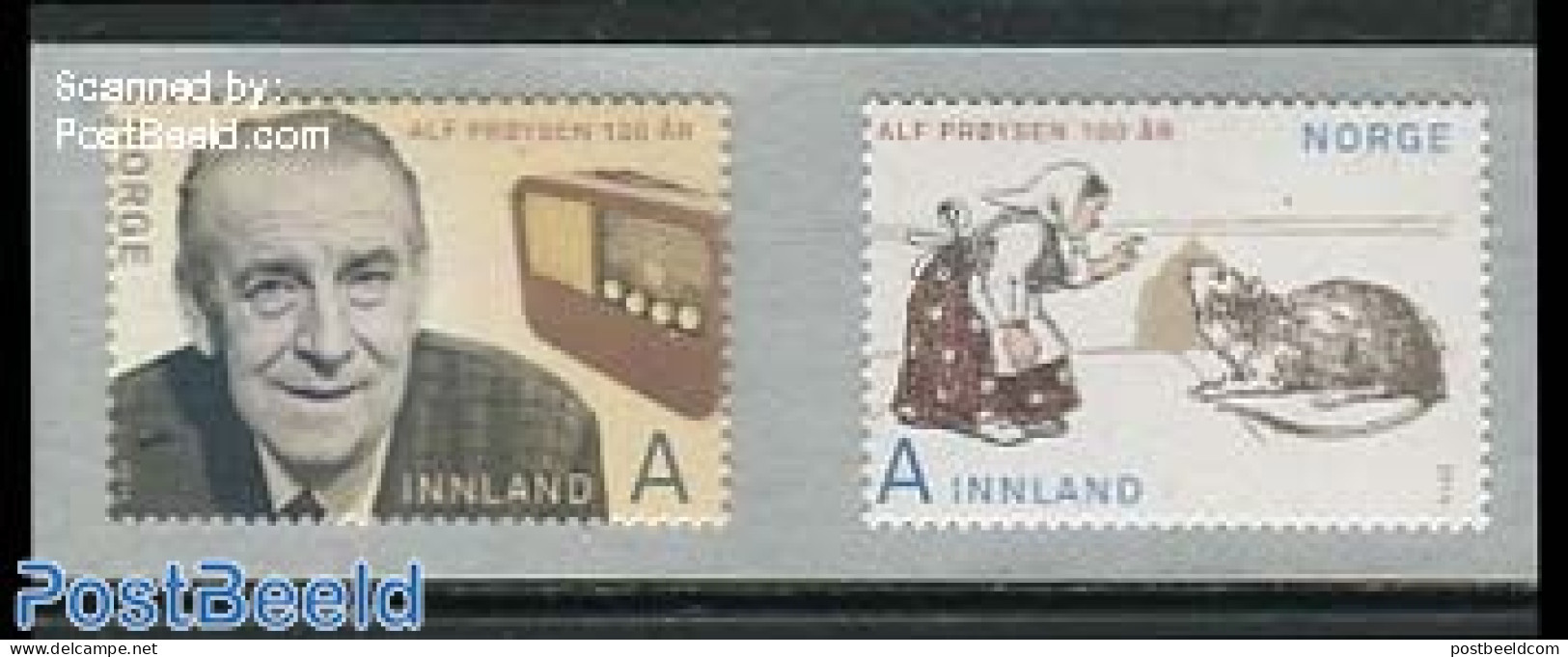Norway 2014 Alf Proysen 2v S-a, Mint NH, Nature - Performance Art - Animals (others & Mixed) - Radio And Television - .. - Nuovi
