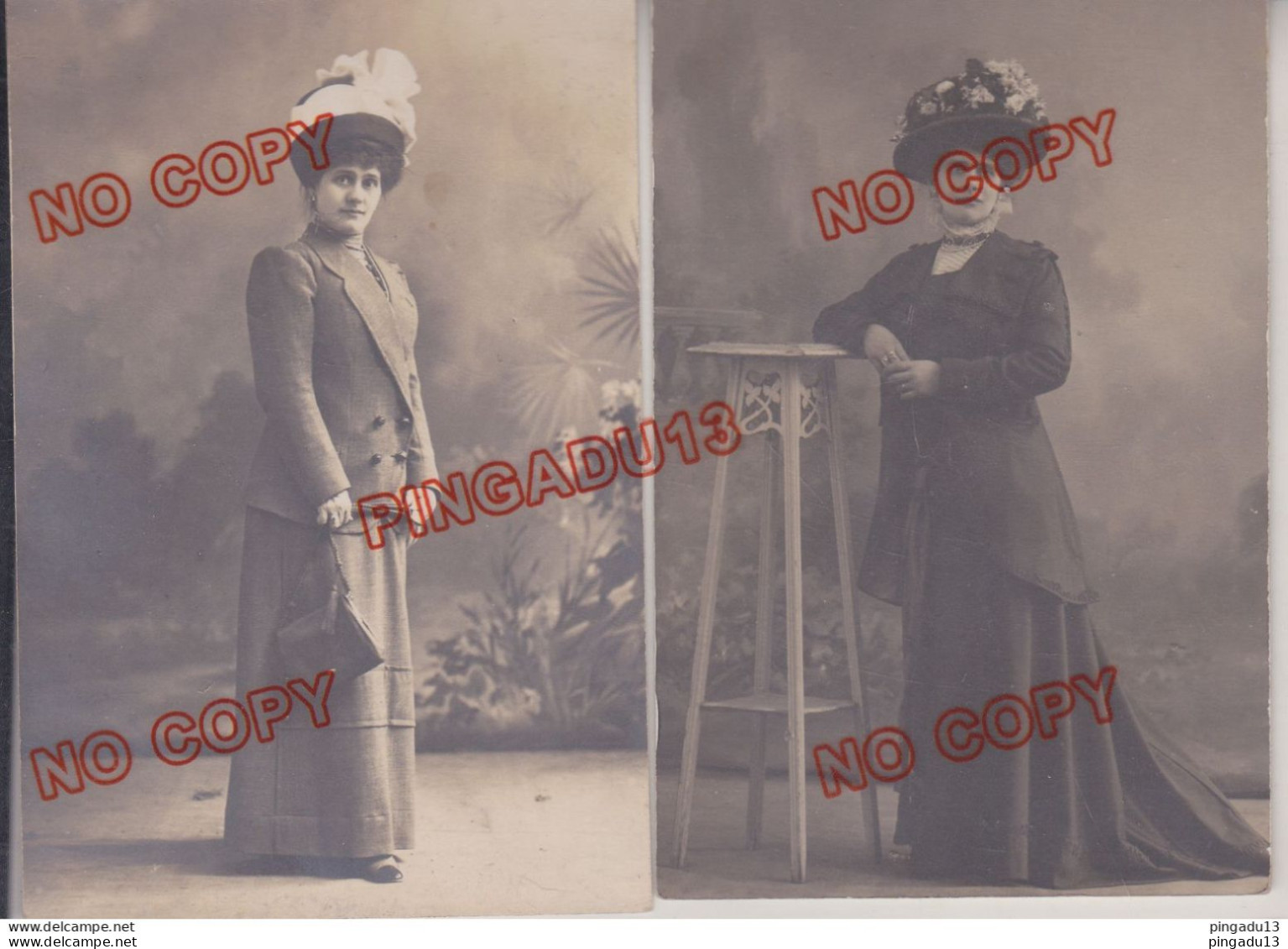 Fixe Carte Photo Femme Au Chapeau 2 Cartes-photos - Fashion