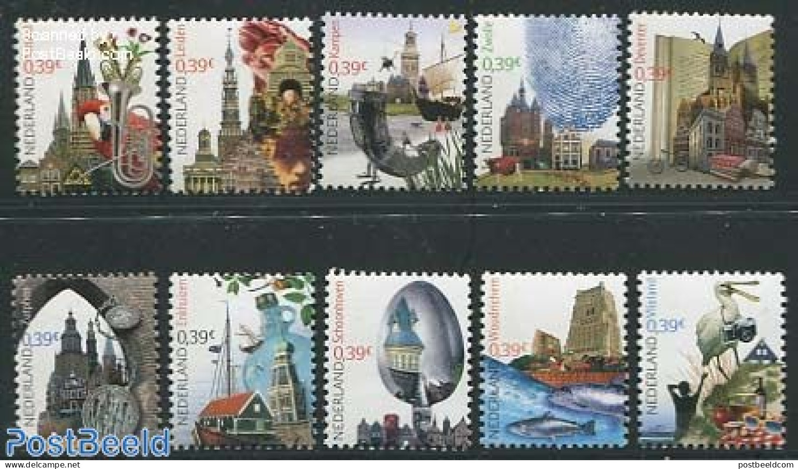 Netherlands 2006 Beautifull Netherlands 10v, Perf. 13.5:12.5 (from Prestige Booklet), Mint NH, Nature - Religion - Tra.. - Unused Stamps