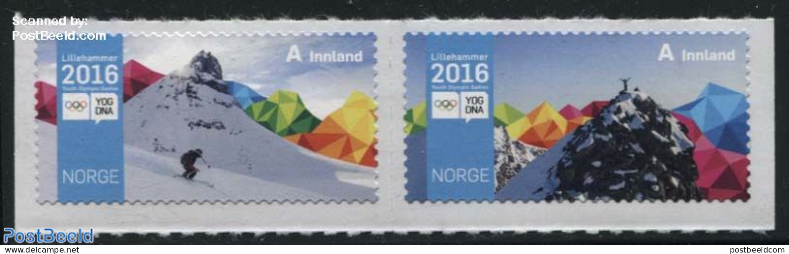 Norway 2016 Lillehammer Youth Olympics 2v S-a, Mint NH, Sport - Mountains & Mountain Climbing - Olympic Winter Games -.. - Nuevos