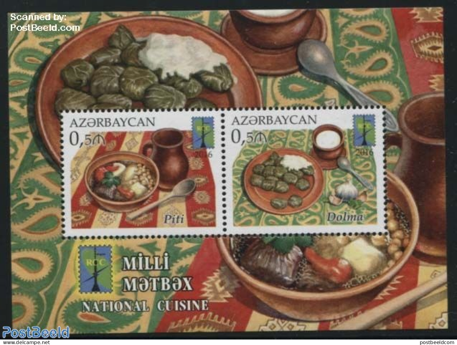 Azerbaijan 2016 RCC, National Cuisine S/s, Mint NH, Health - Food & Drink - Food