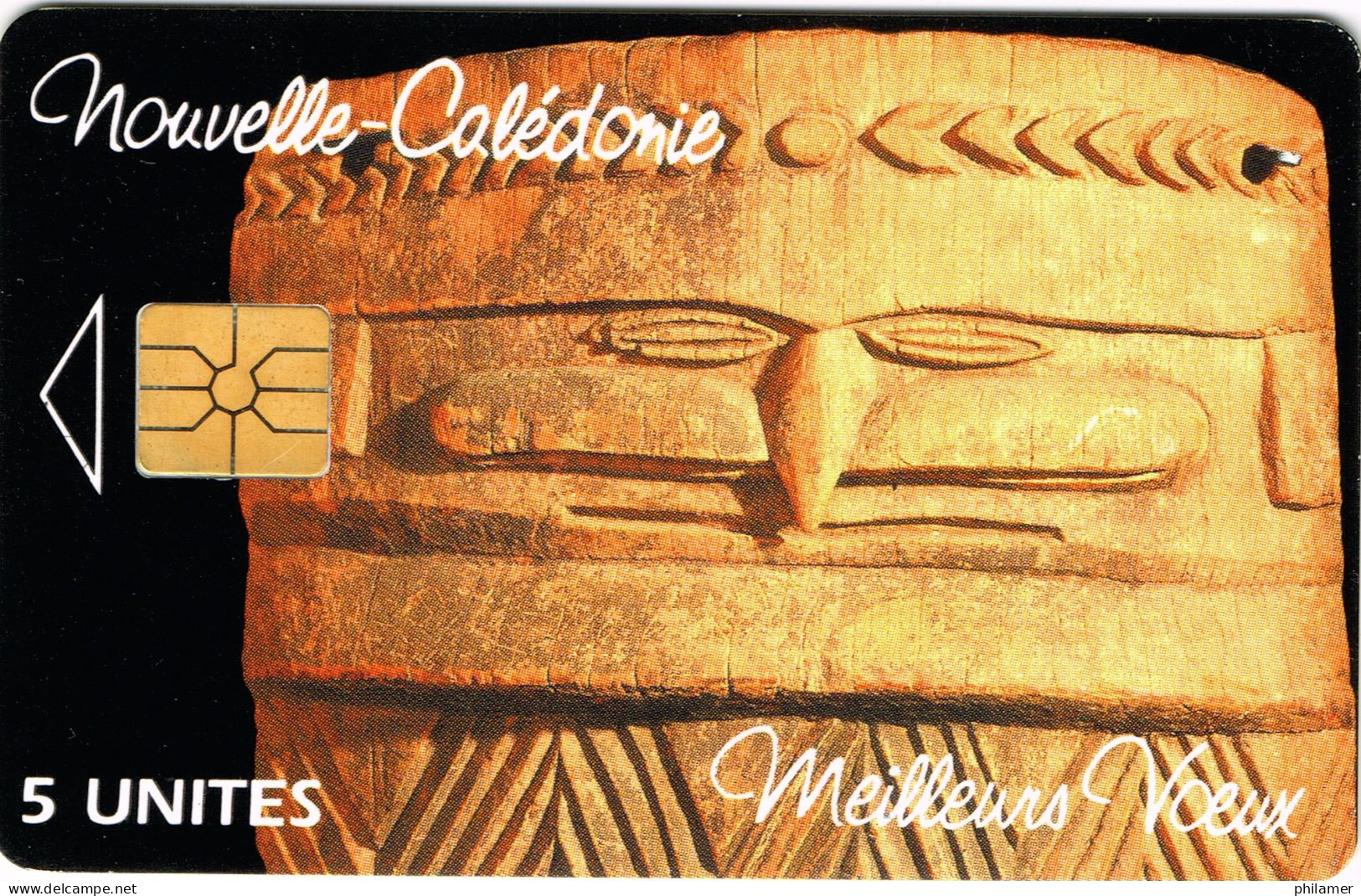 NOUVELLE CALEDONIE NEW CALEDONIA Telecarte Phonecard  NC20 5000 Ex. Meilleurs Voeux Sculpture Chambranle UT B - Nouvelle-Calédonie