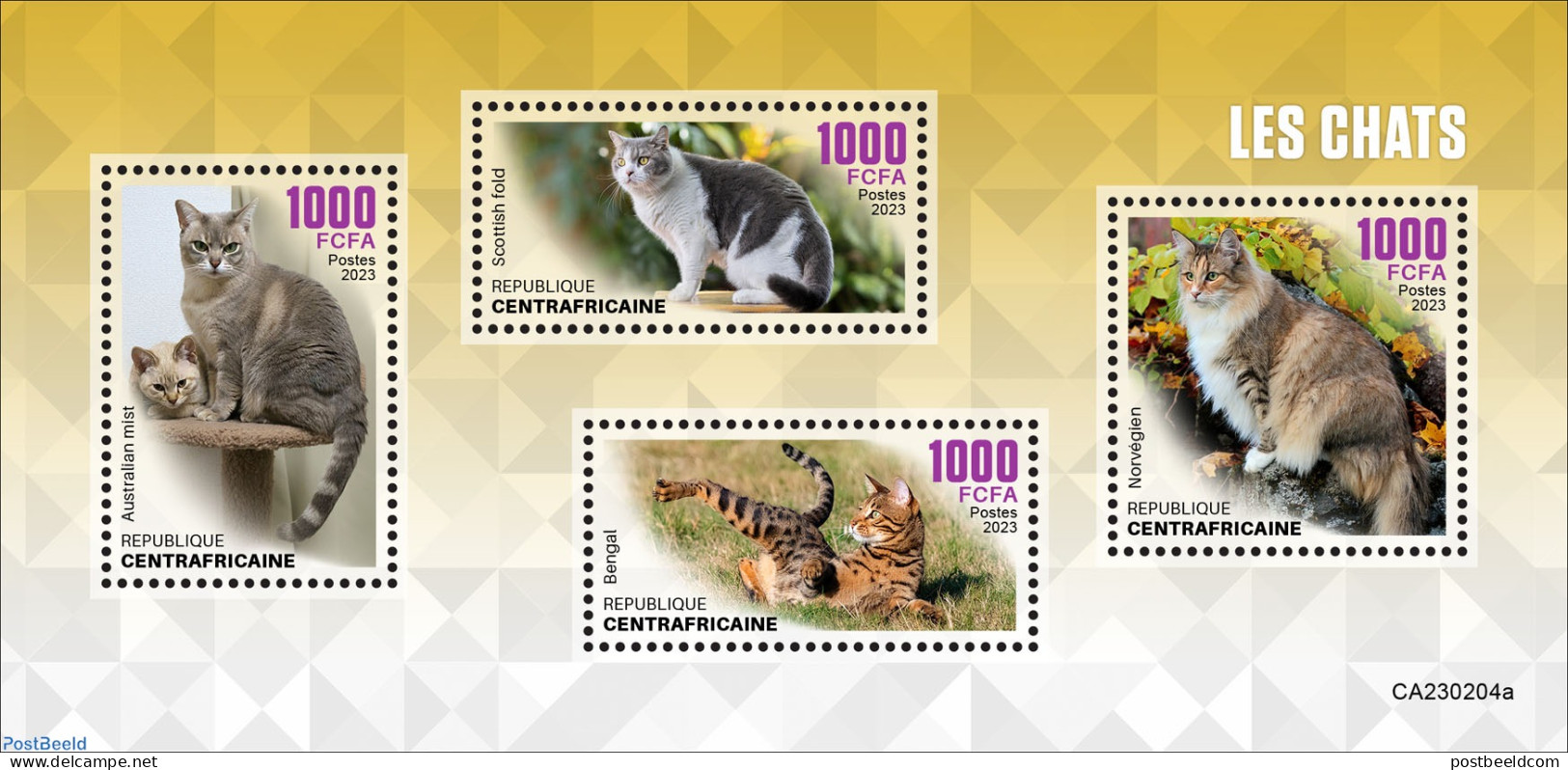 Central Africa 2023 Cats, Mint NH, Nature - Cats - Zentralafrik. Republik