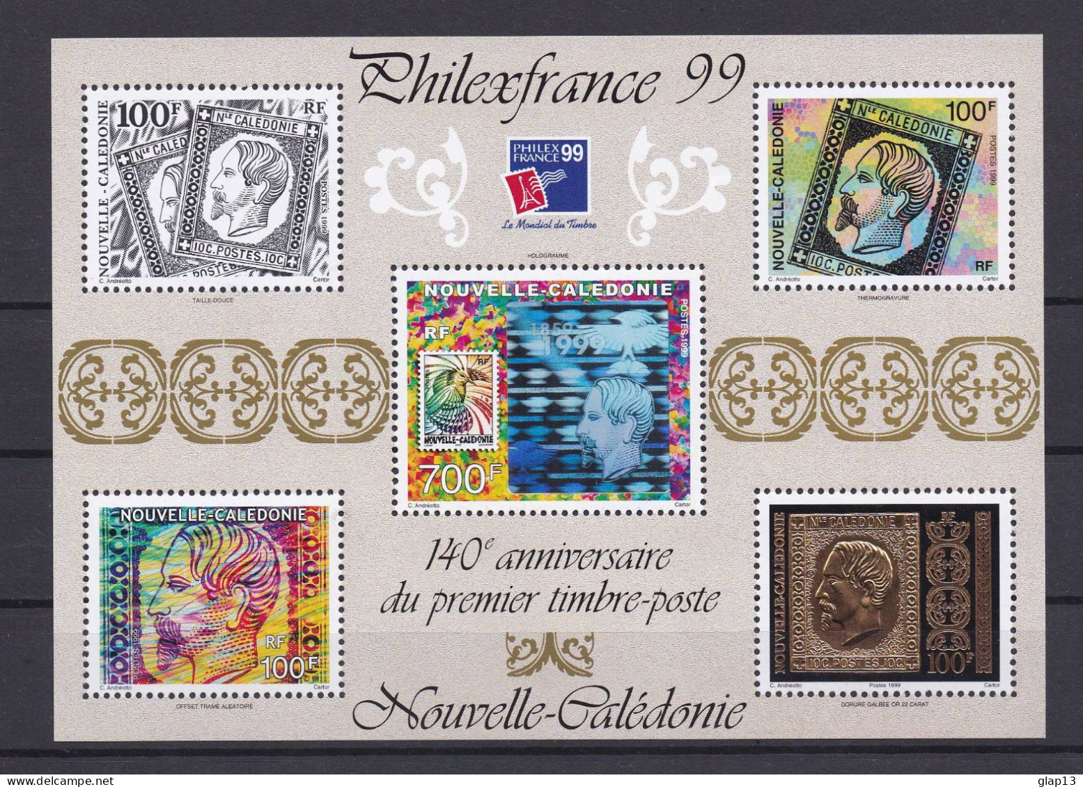 NOUVELLE CALEDONIE 1999 BLOC N°22 NEUF** PHILEXFRANCE 99 - Blokken & Velletjes