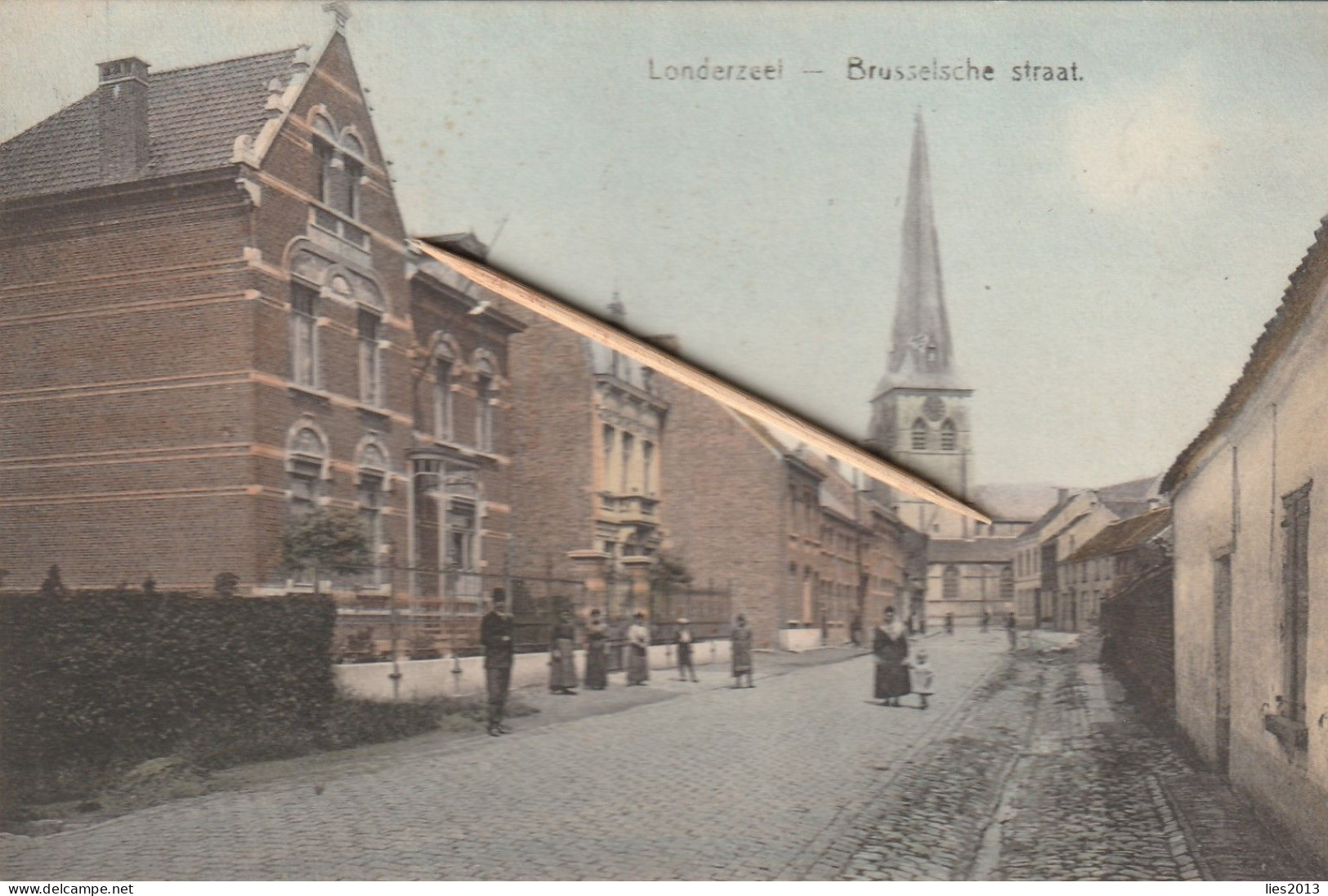 Londerzeel, Brusselsche Straat, Gekleurde Kaart, Zeer Zeldzaam, ,  2 Scans - Londerzeel