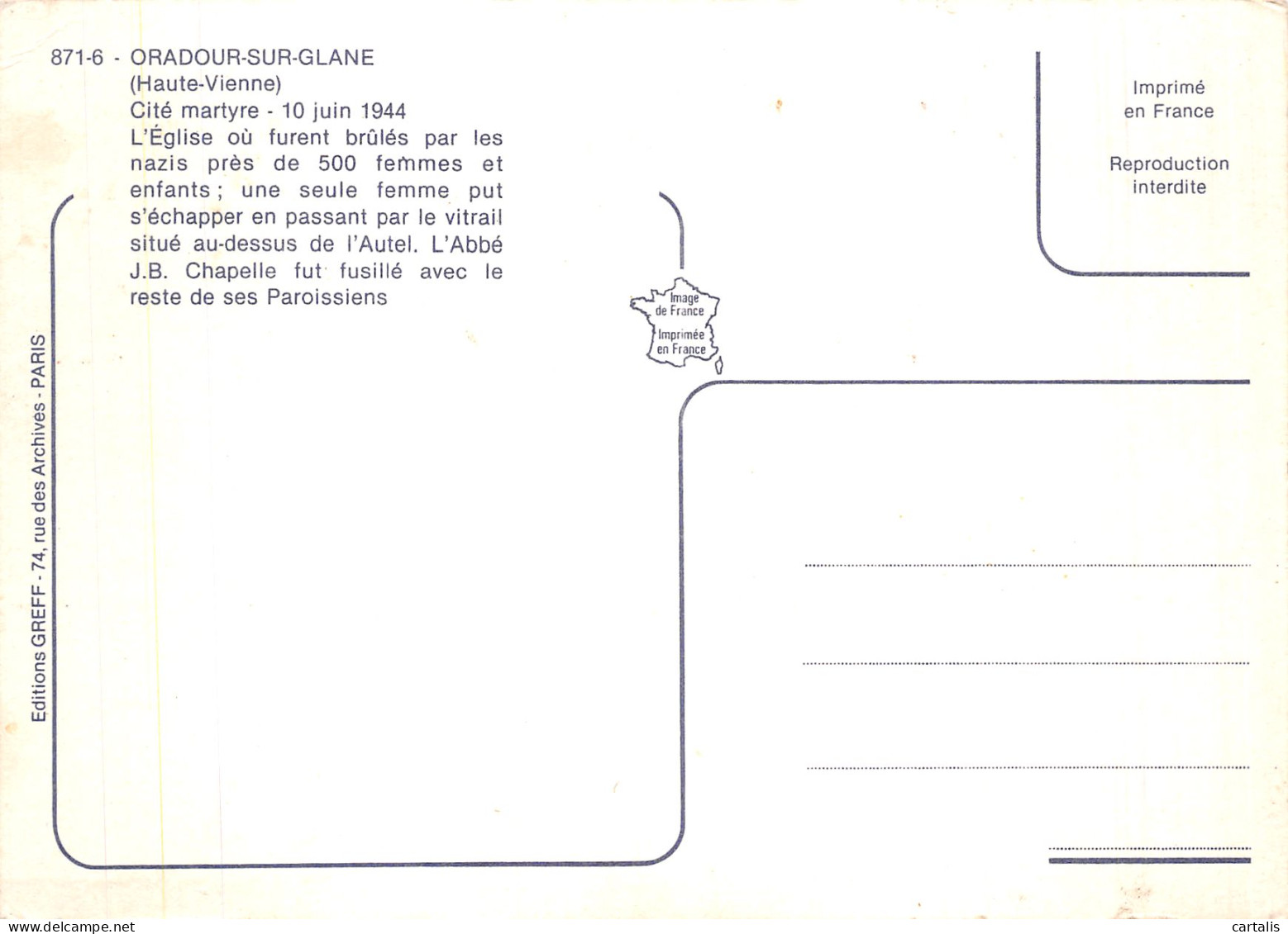 87-ORADOUR SUR GLANE-N° 4435-D/0357 - Oradour Sur Glane