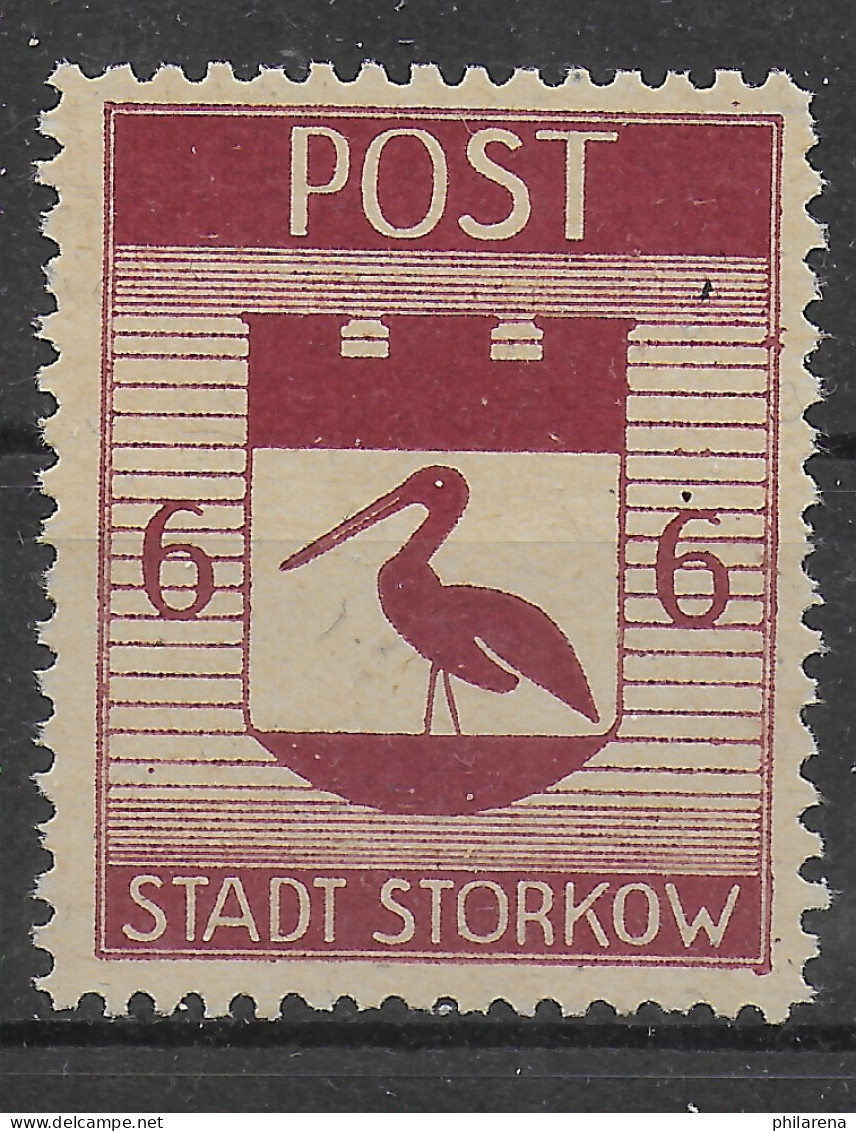 Stadt Storkow, MiNr. 12,  Stark Versetzter Abklatsch, Postfrisch, ** - Nuovi