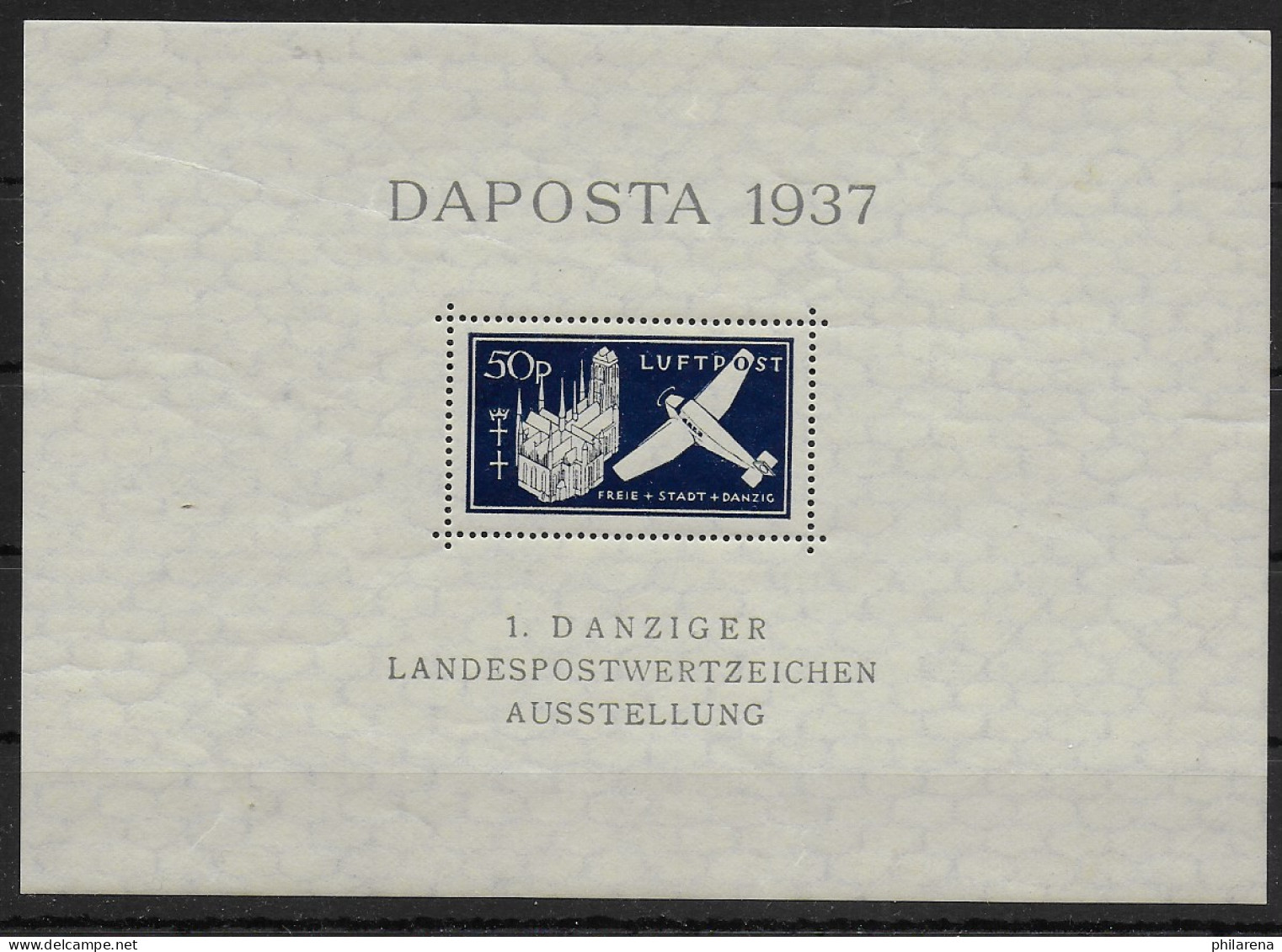 DAPOSTA 1937, Block, **, Postfrisch, Etwas Bügig: PUNKT Unter "T" - Mint