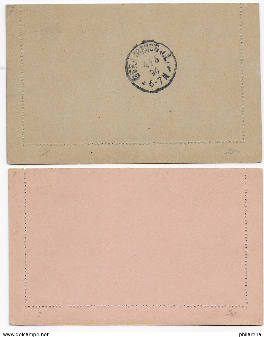 2x Kartenbriefe Monaco Nach Gera, 1894 - Other & Unclassified