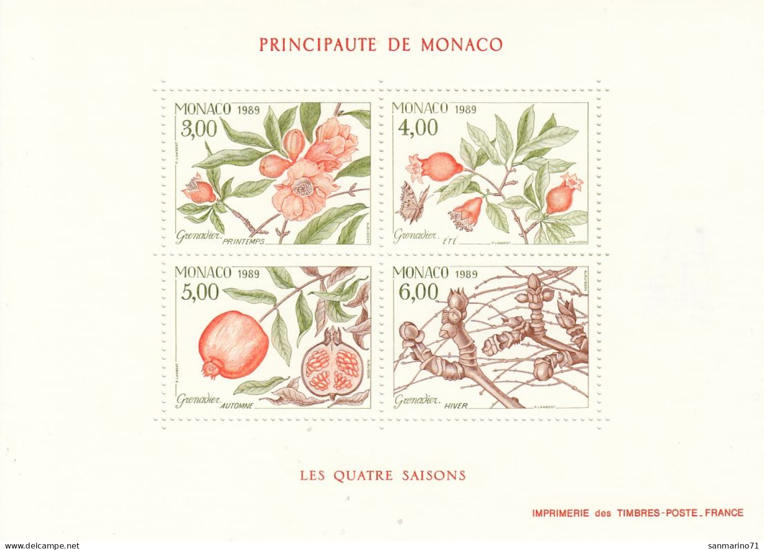 MONACO Block 42,unused - Fruit